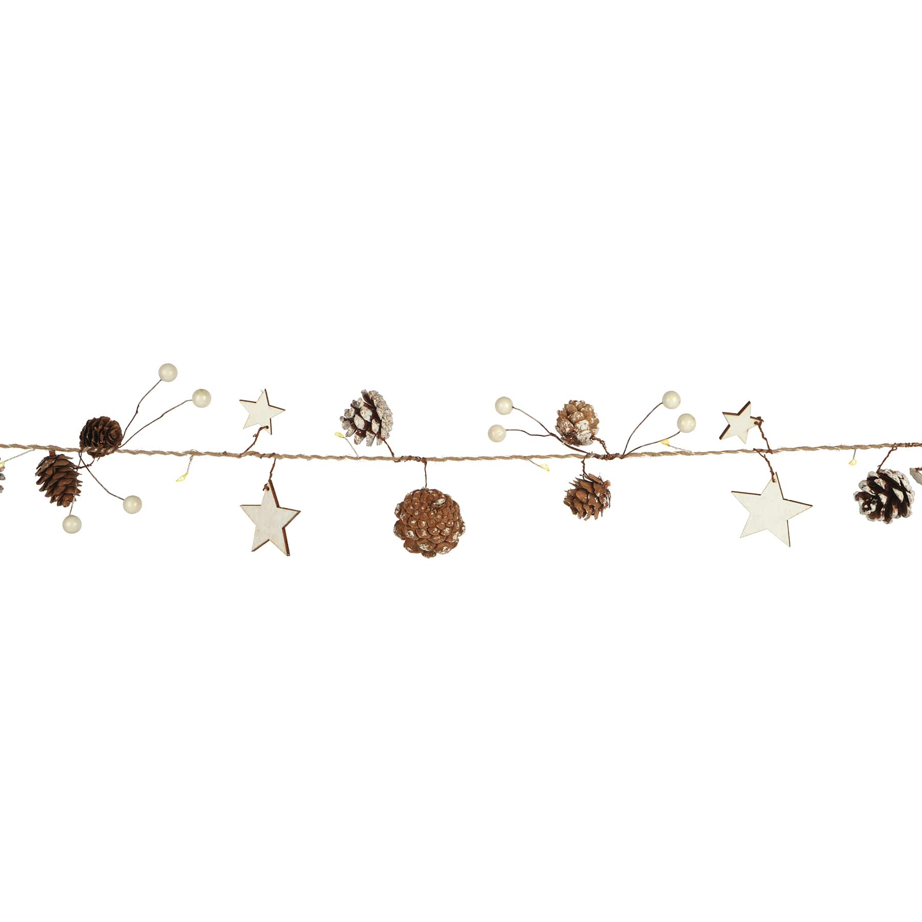 20ct. Warm White LED Pinecone &#x26; Stars Icon String Lights by Ashland&#xAE;