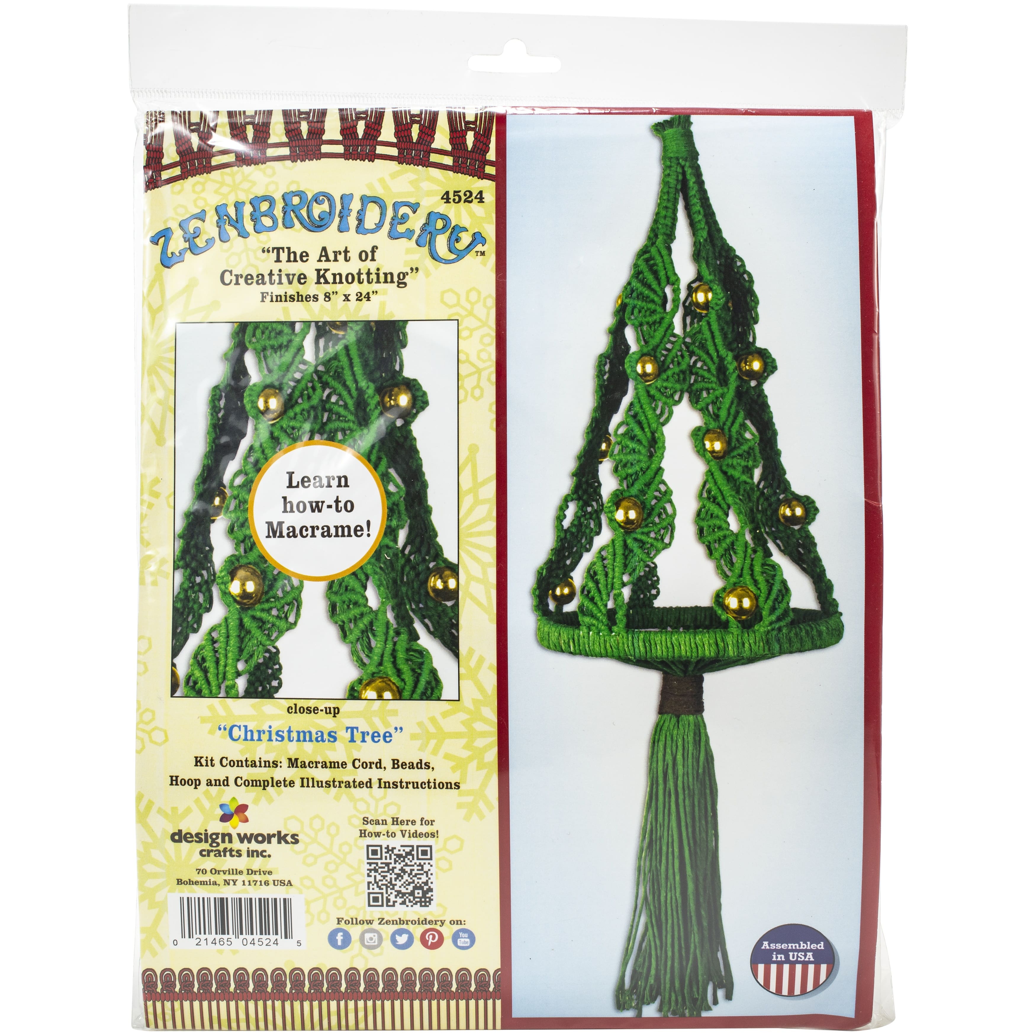 Design Works&#x2122; Zenbroidery&#x2122; Christmas Tree Macram&#xE9; Wall Hanging Kit