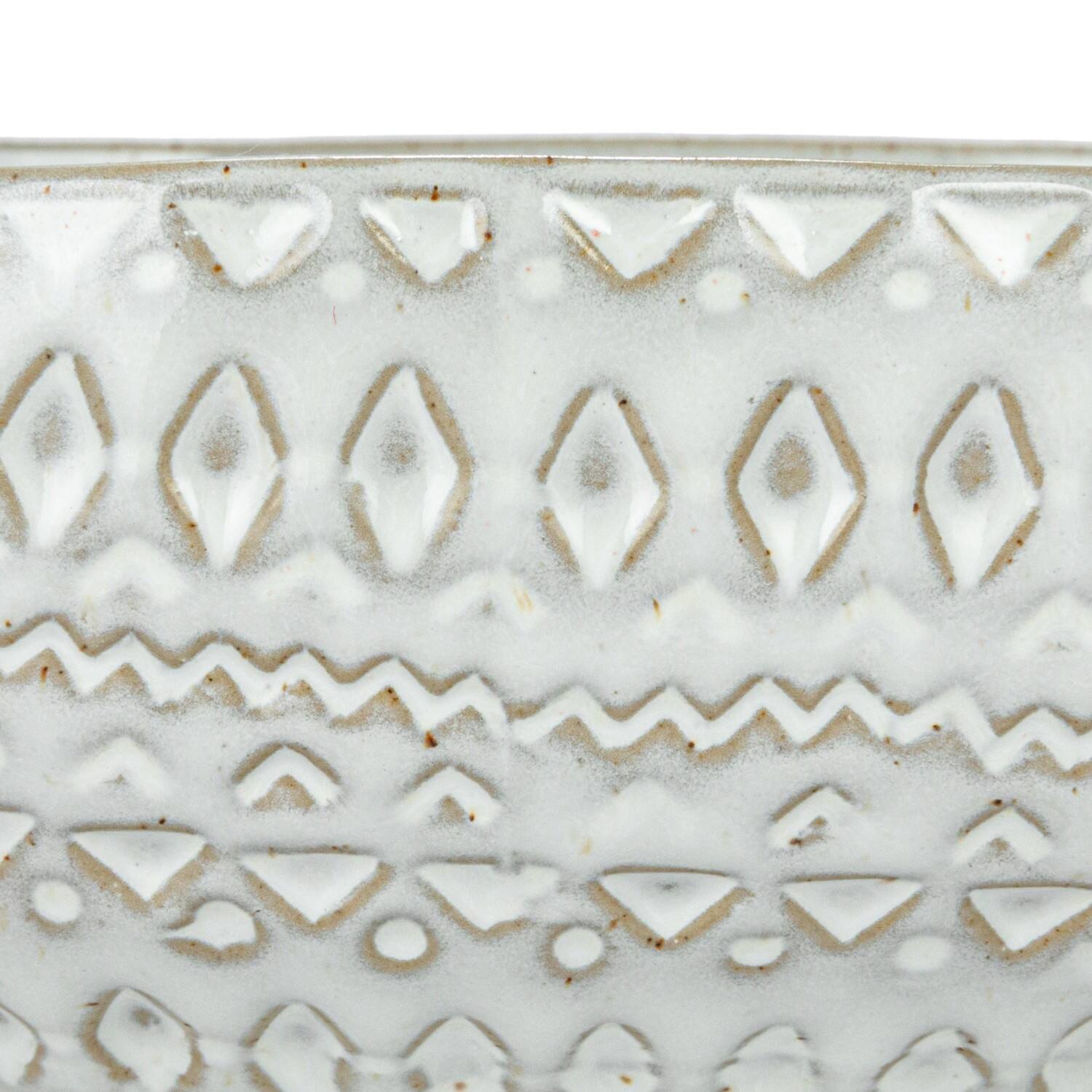 Hello Honey® 11" White Debossed Stoneware Rabbit Bowl with Reactive Glass, 2ct.