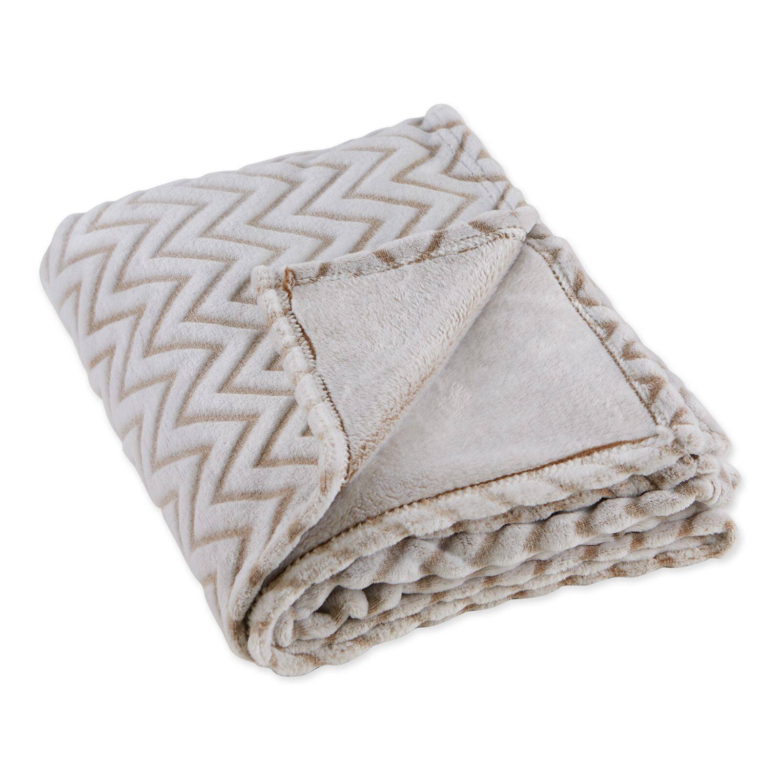 DII® Stone Chevron Plush Throw
