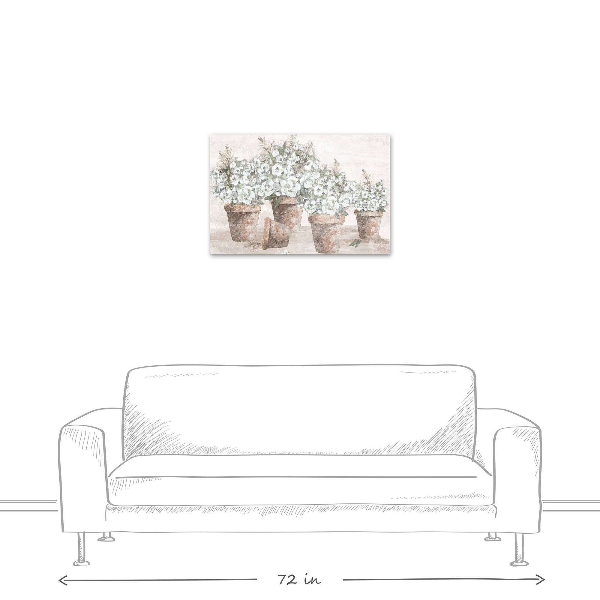 Floral Natural Pots Canvas Wall Art