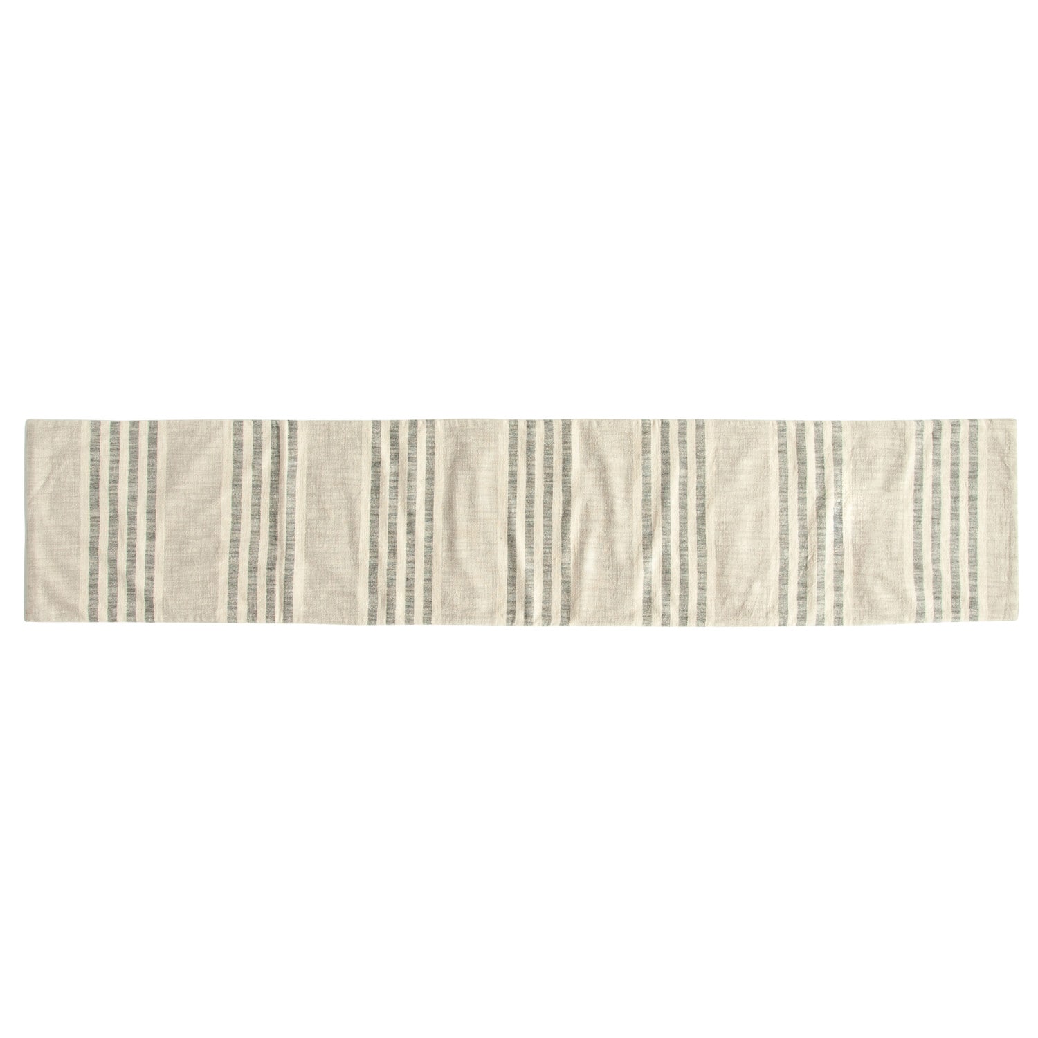 72&#x22; Gray Stripes Cotton Woven Table Runner