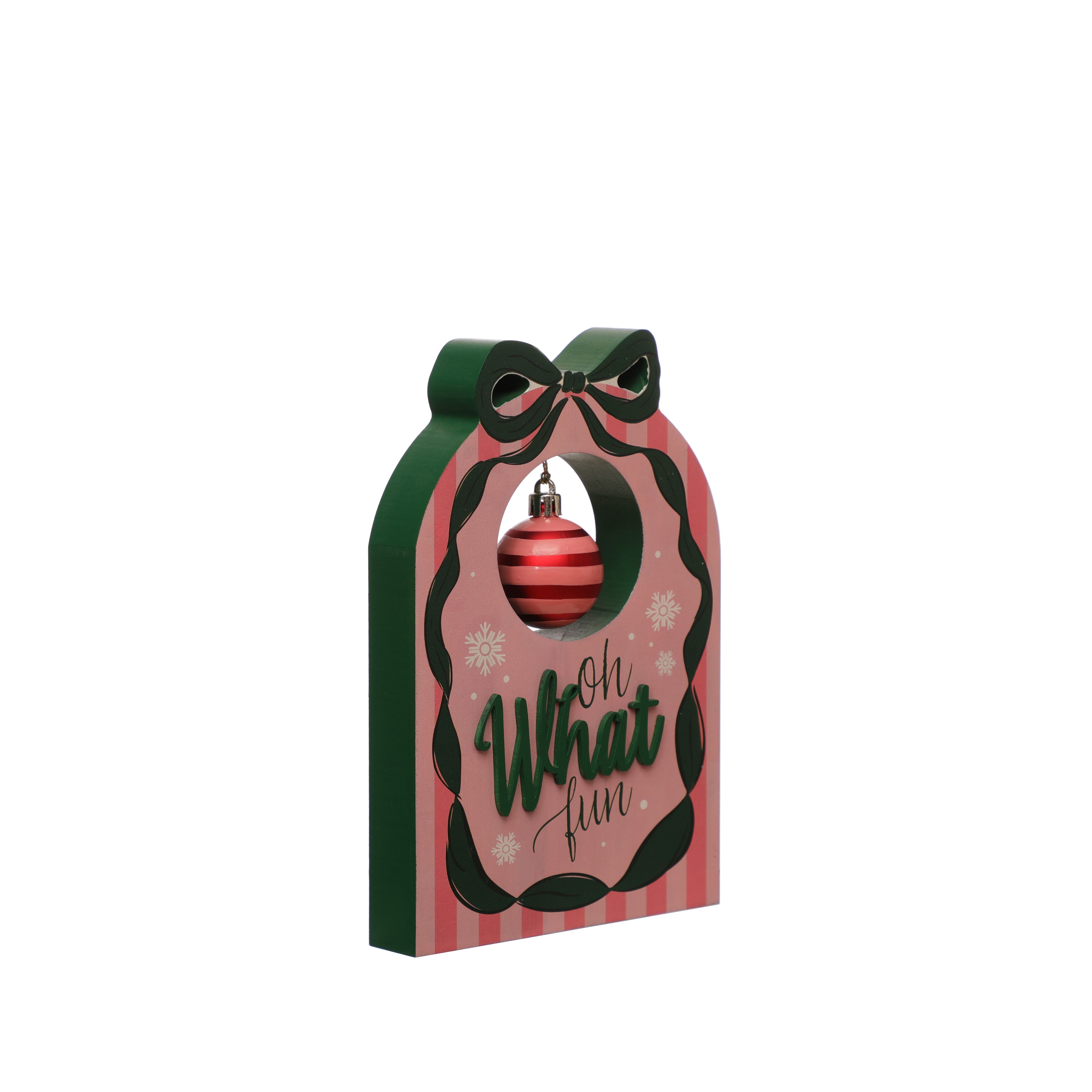 8&#x22; Pink &#x26; Green Oh What Fun Tabletop D&#xE9;cor by Ashland&#xAE;