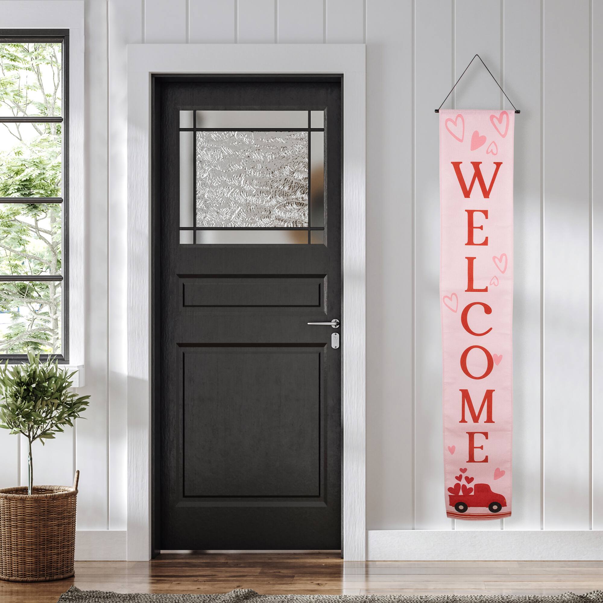 71&#x22; Welcome &#x26; Happy Valentine&#x27;s Day Outdoor Door Banners Set