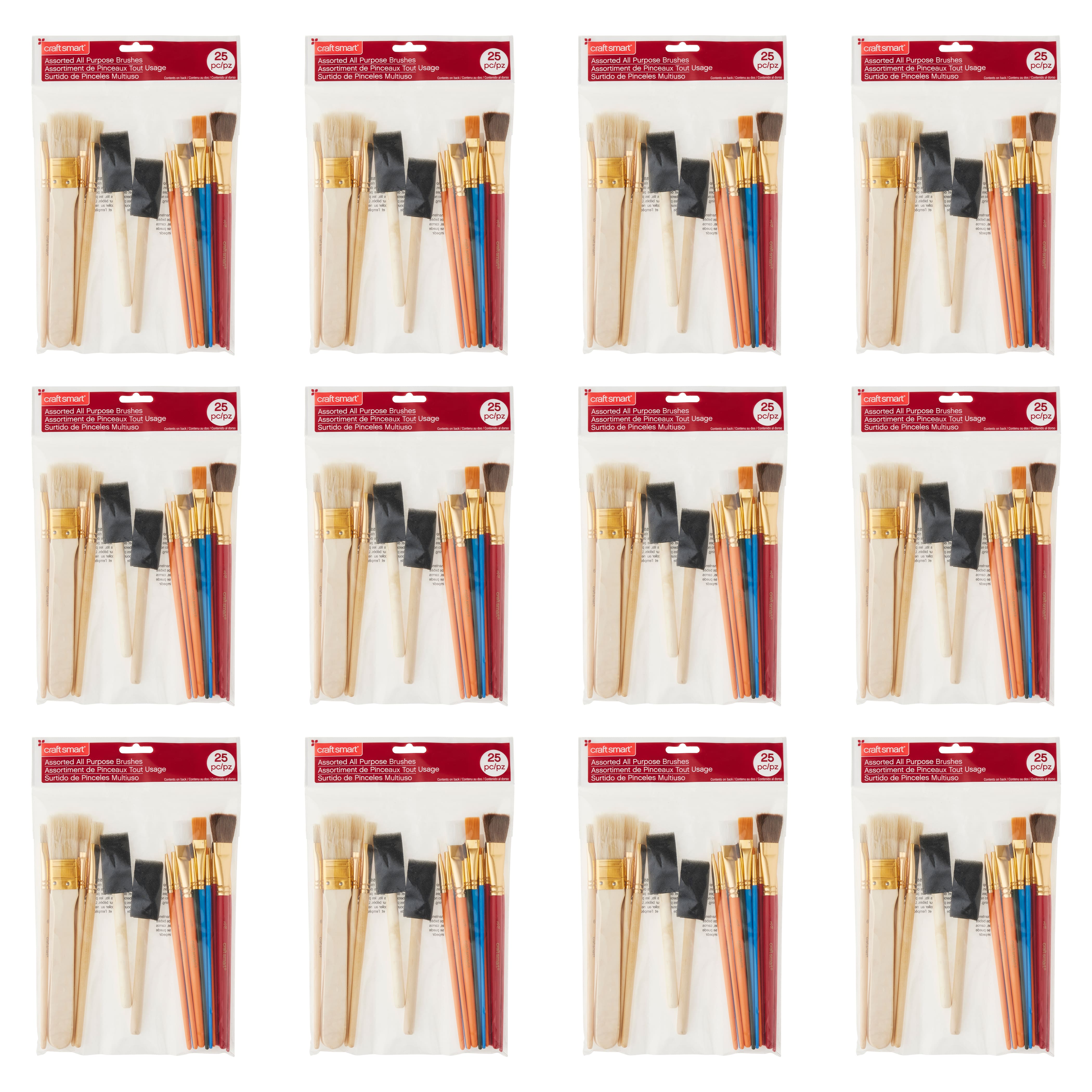 12 Packs: 25 ct. (300 total) Mixed Brush Set by Craft Smart®
