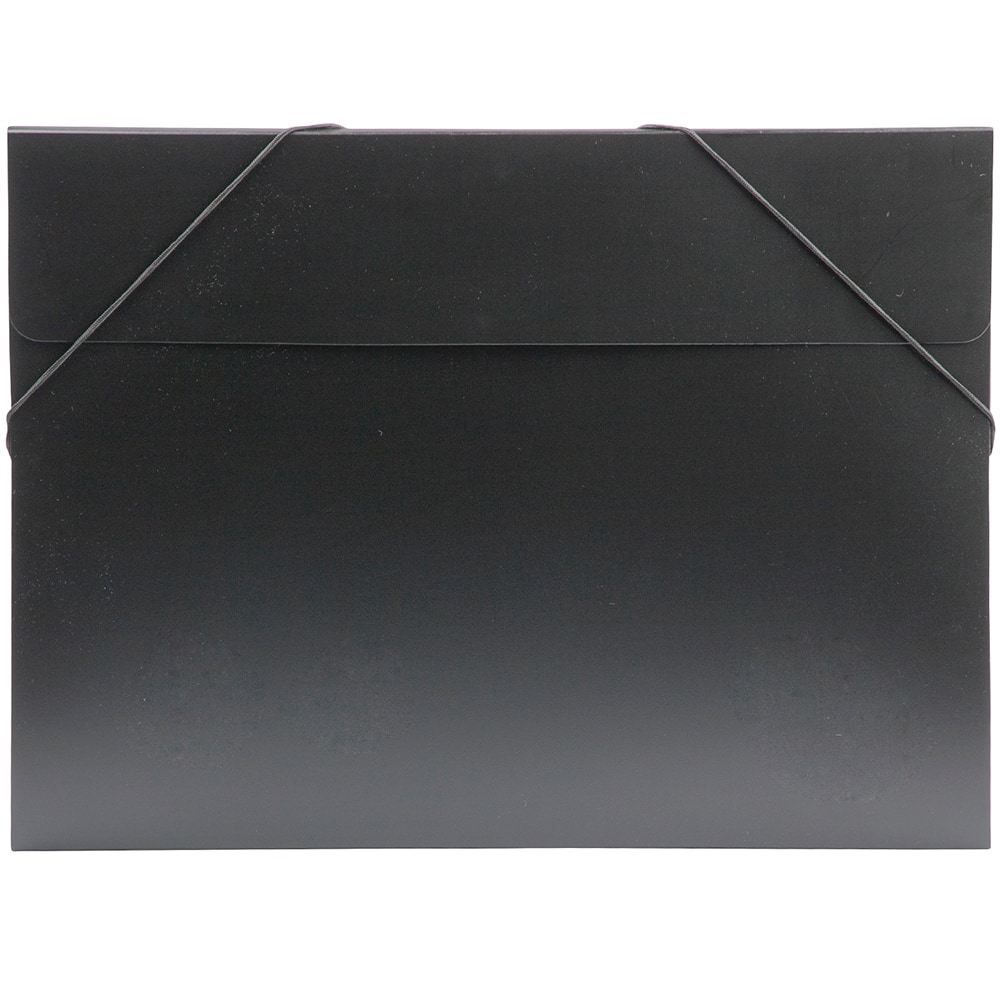 JAM Paper Black 11" x 15" Elastic Closure Plastic Portfolio