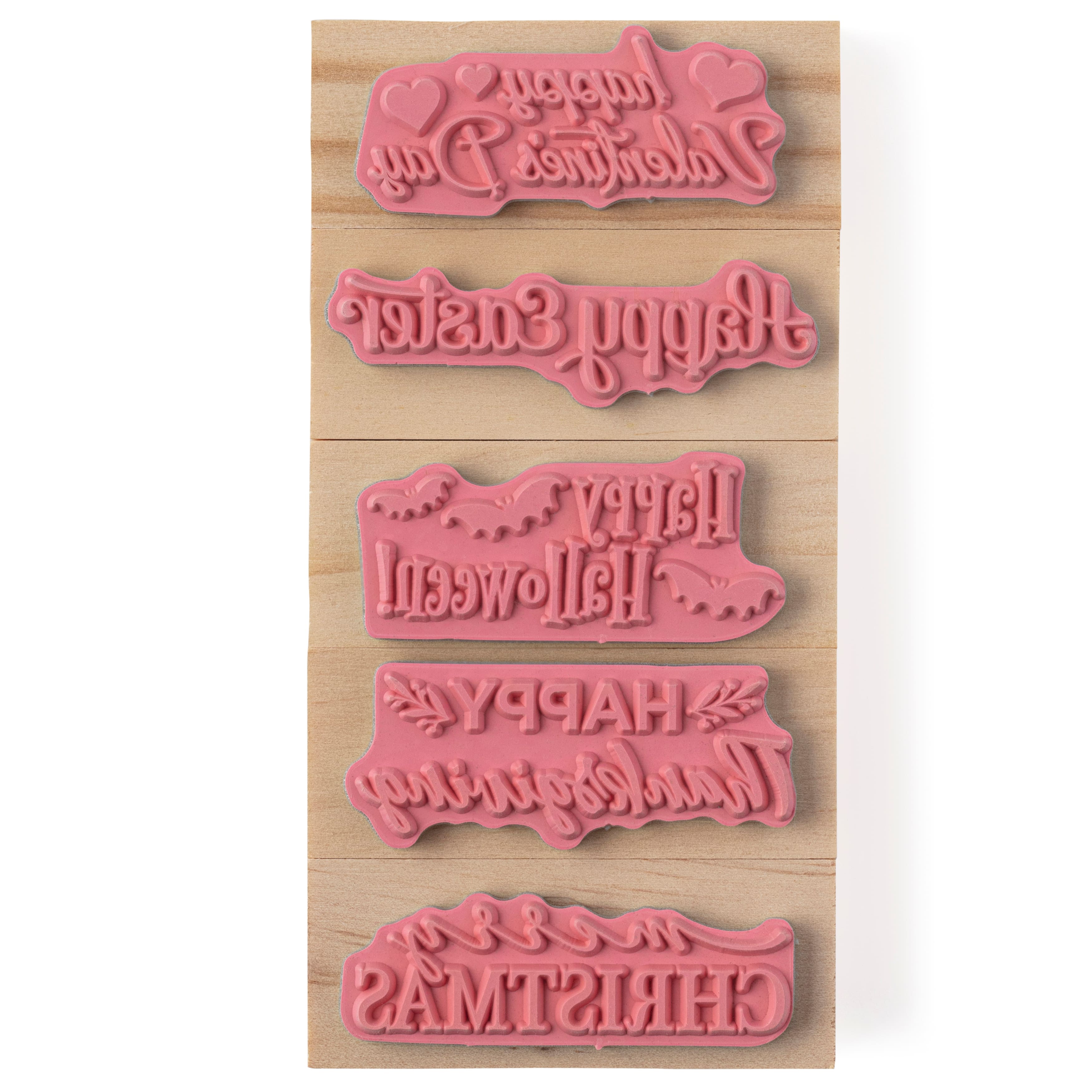 6 Pack: Holidays Wood Stamp Set by Recollections&#x2122;