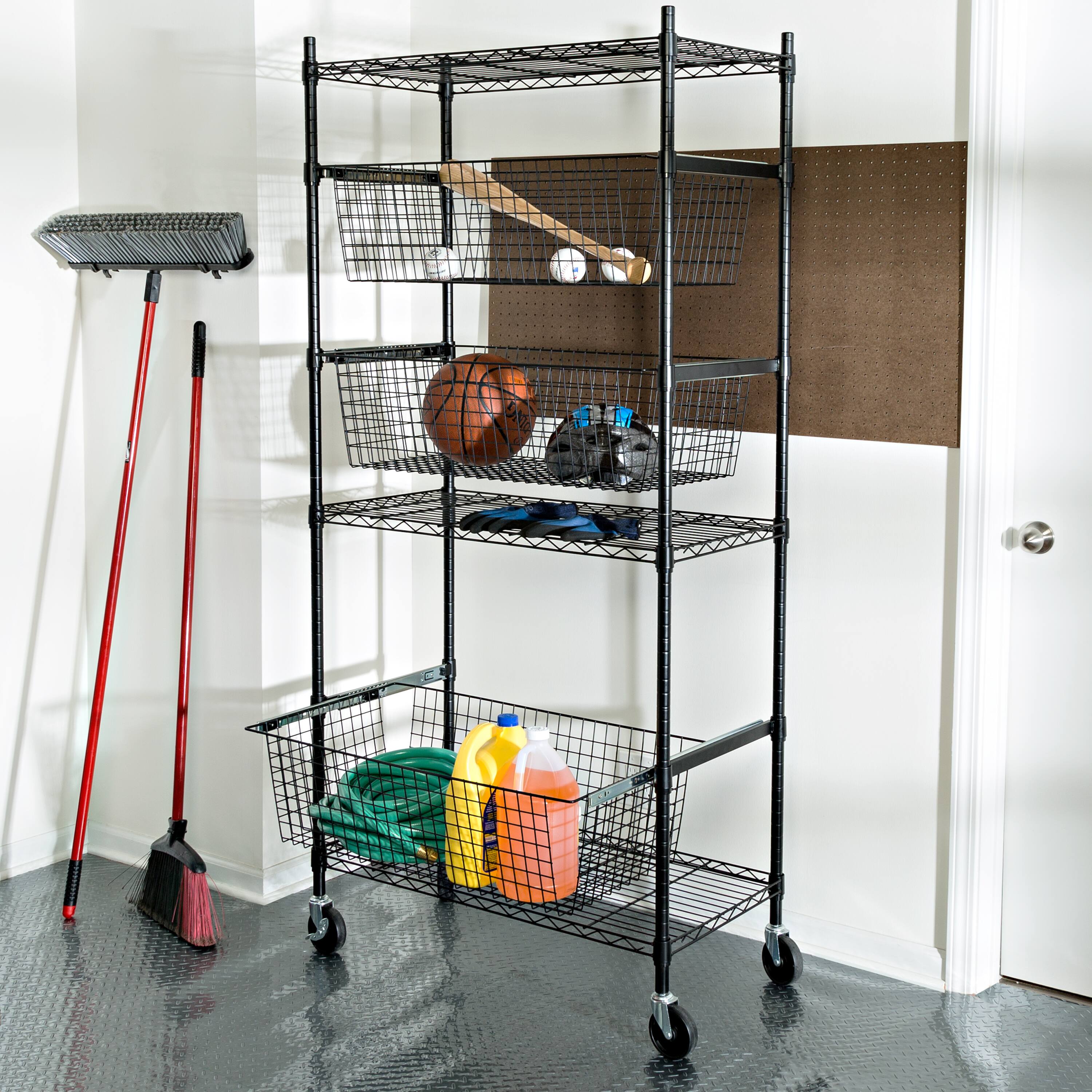 Honey Can Do Black All-Star Sports Shelving