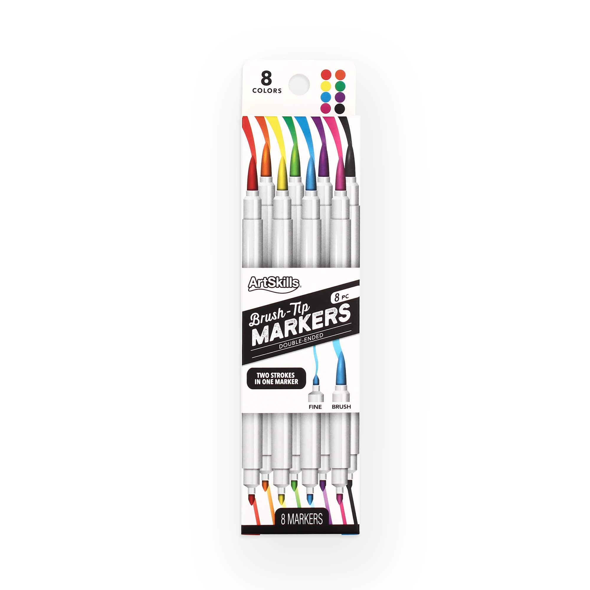 ArtSkills Watercolor Markers and Water Brush Pen, Brush Tip, Assorted  Colors, 20 Pack 