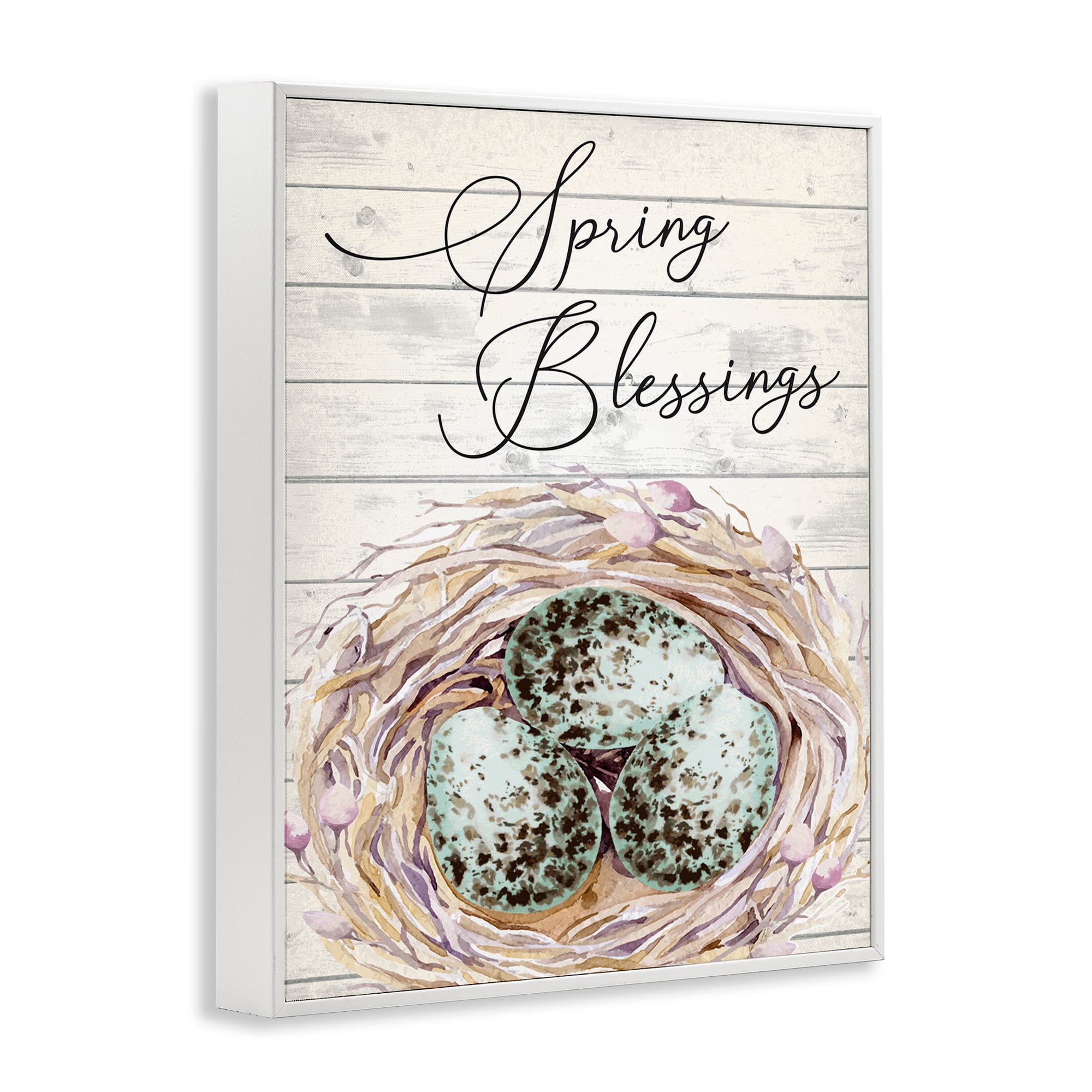 Stupell Industries Spring Blessings Bird Nest Nature Framed Giclee Art