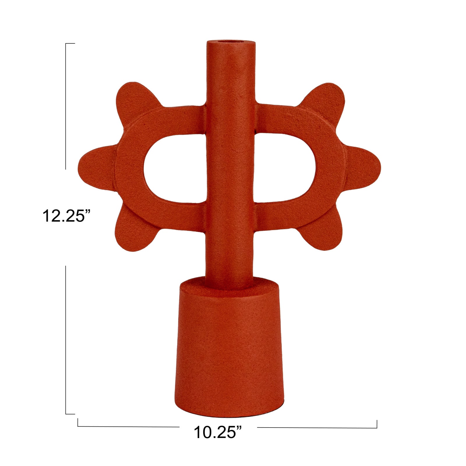 Hello Honey® 12.25" Terra-Cotta Color Scalloped Taper Candle Holder
