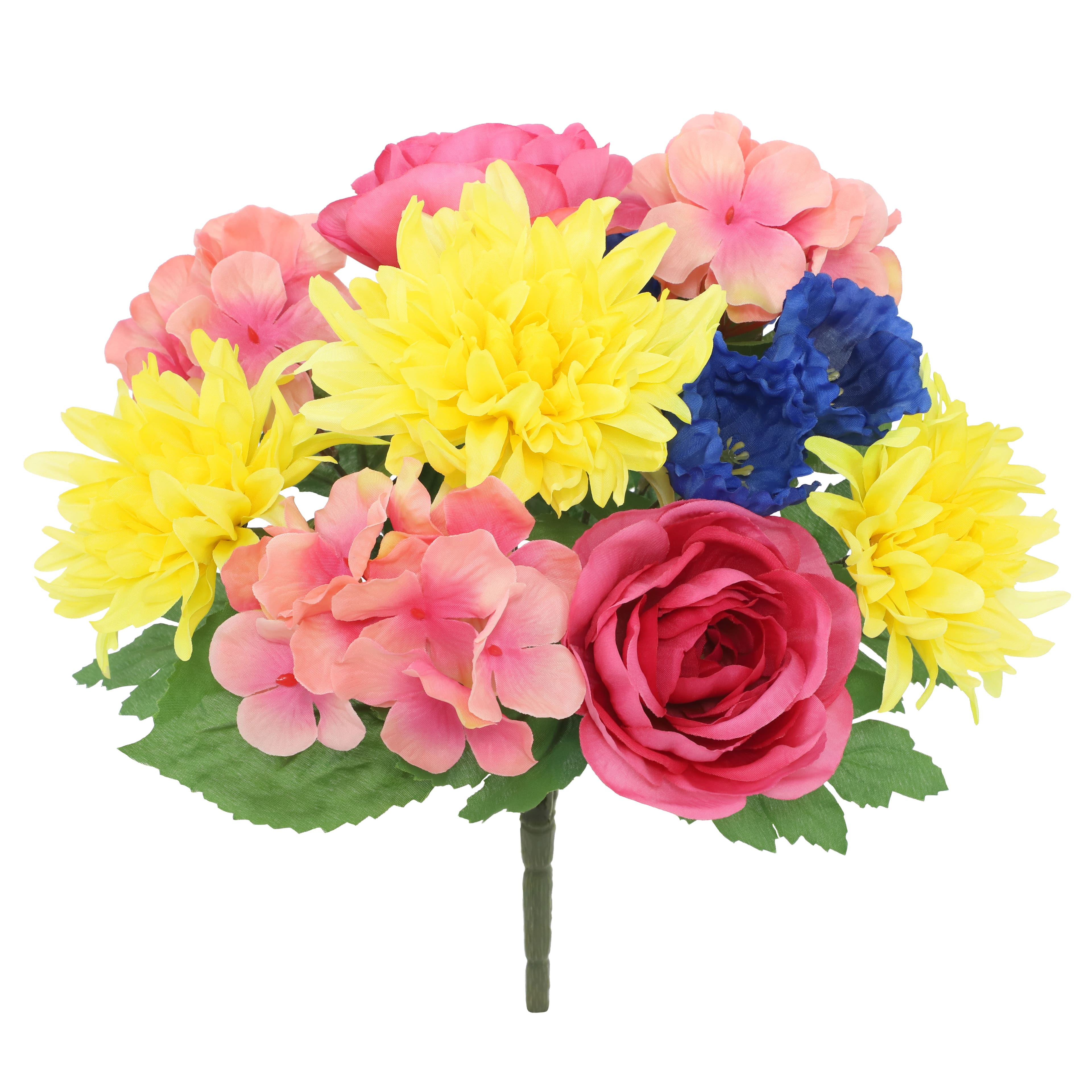 13.5&#x22; Yellow, Pink &#x26; Blue Dahlia &#x26; Hydrangea Bush by Ashland&#xAE;