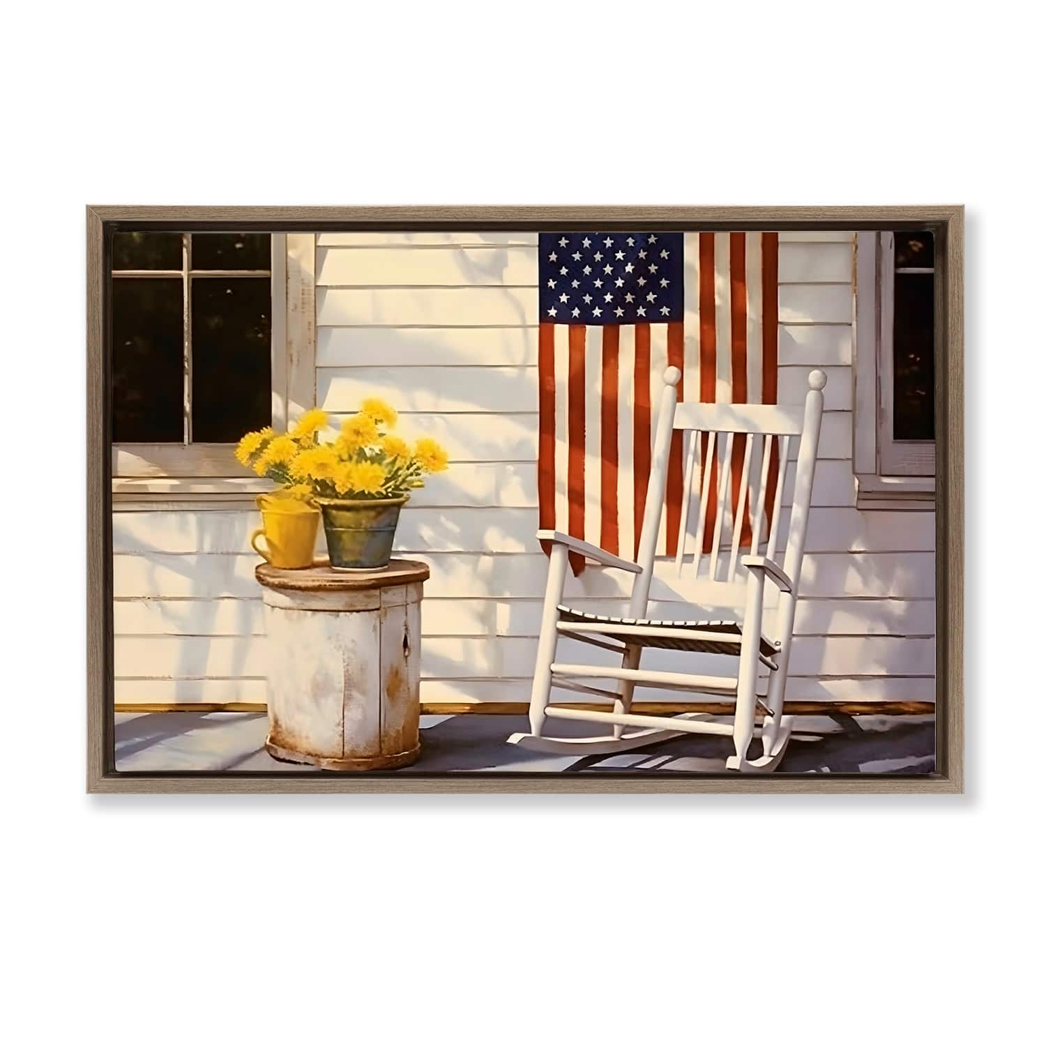 Stupell Industries Americana Deco Scene Floater Framed Art