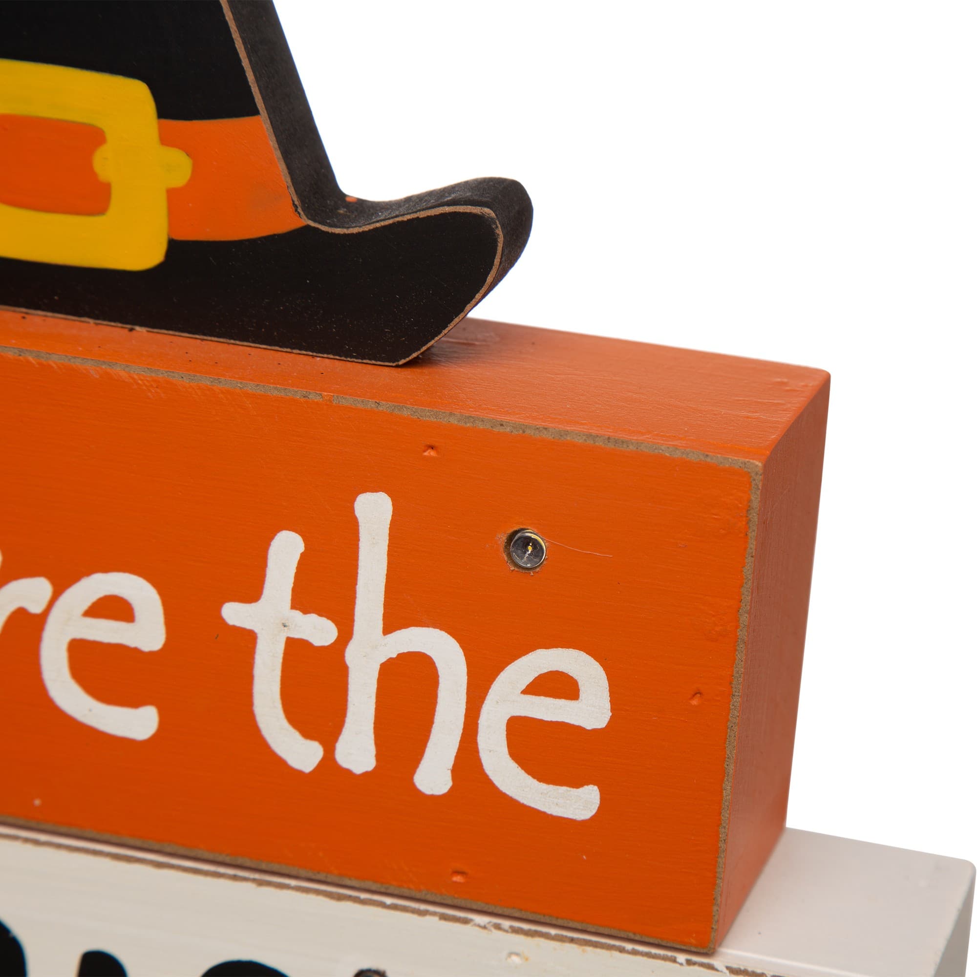Glitzhome&#xAE; 12&#x22; Halloween Wooden Lighted Word Block Table D&#xE9;cor