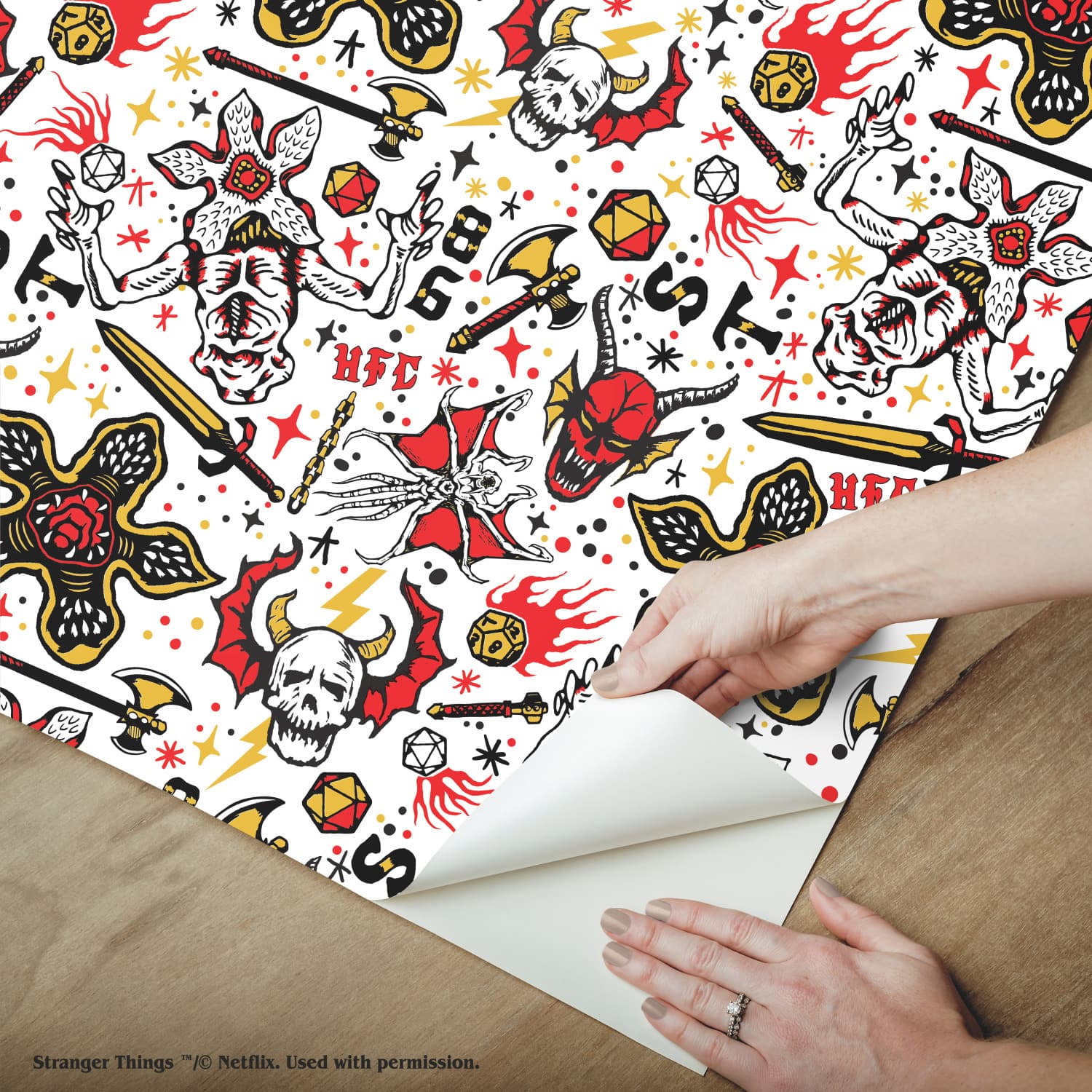 RoomMates Stranger Things Hellfire Club Red Peel & Stick Wallpaper