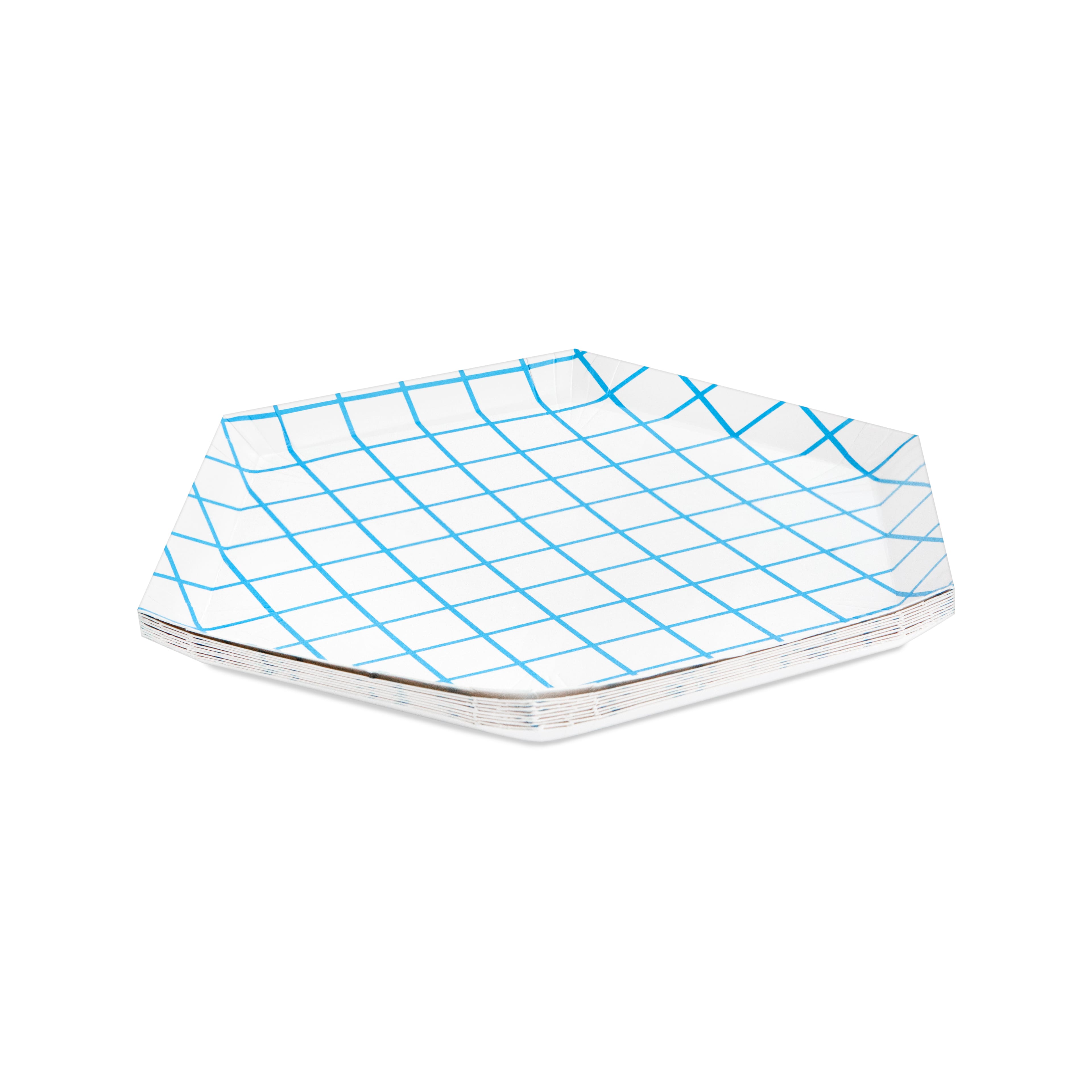 12 Packs: 10 ct. (120 total) 7.5&#x22; Grid Hexagon Paper Plates by Celebrate It&#x2122;