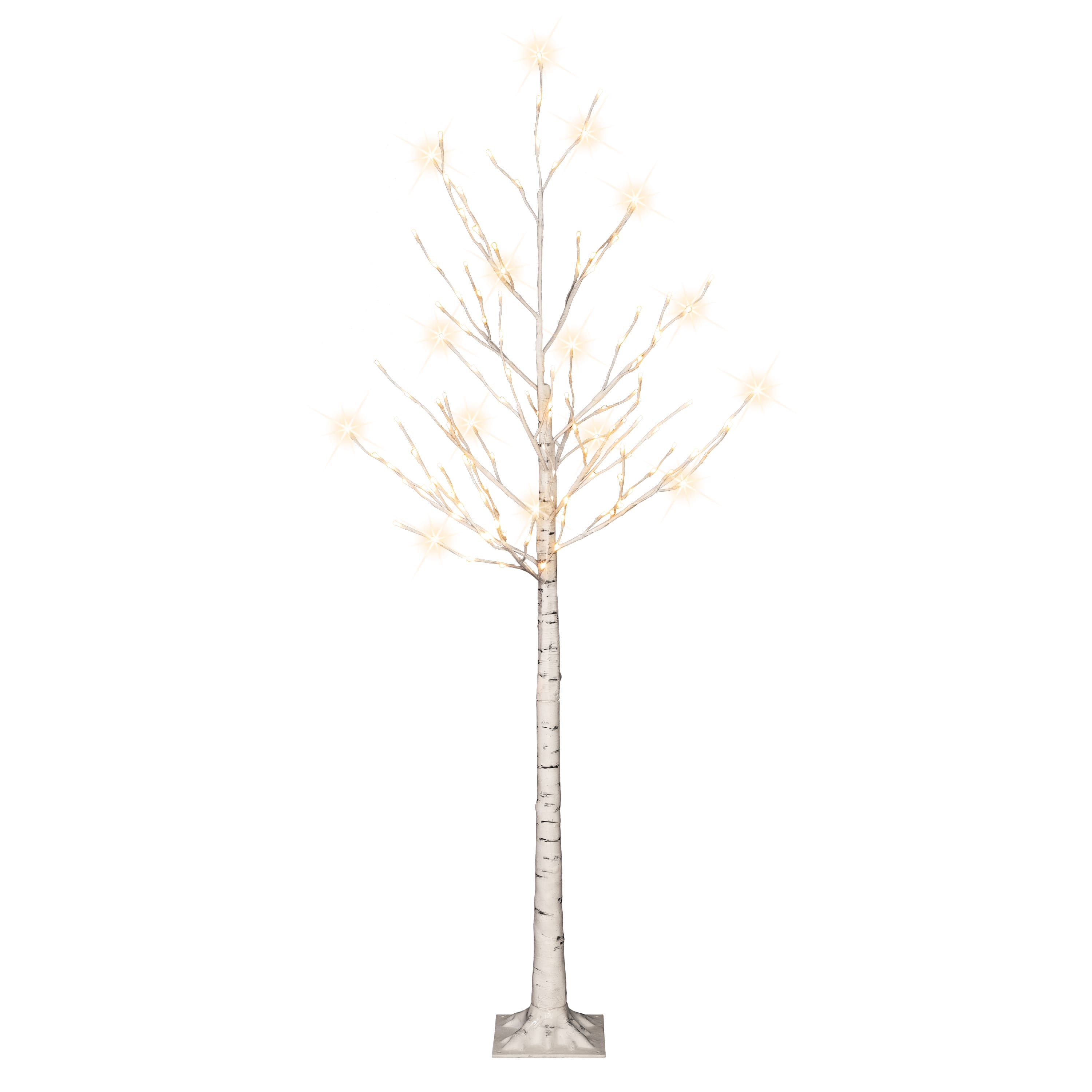 6ft. Pre-Lit White Artificial Twig Tree, Warm White LED Lights