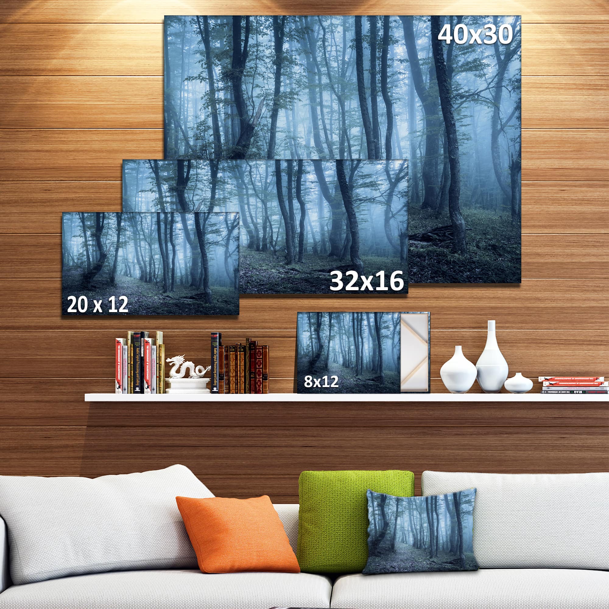 Designart - Spring Foggy Forest Trees - Landscape Photography Canvas Print