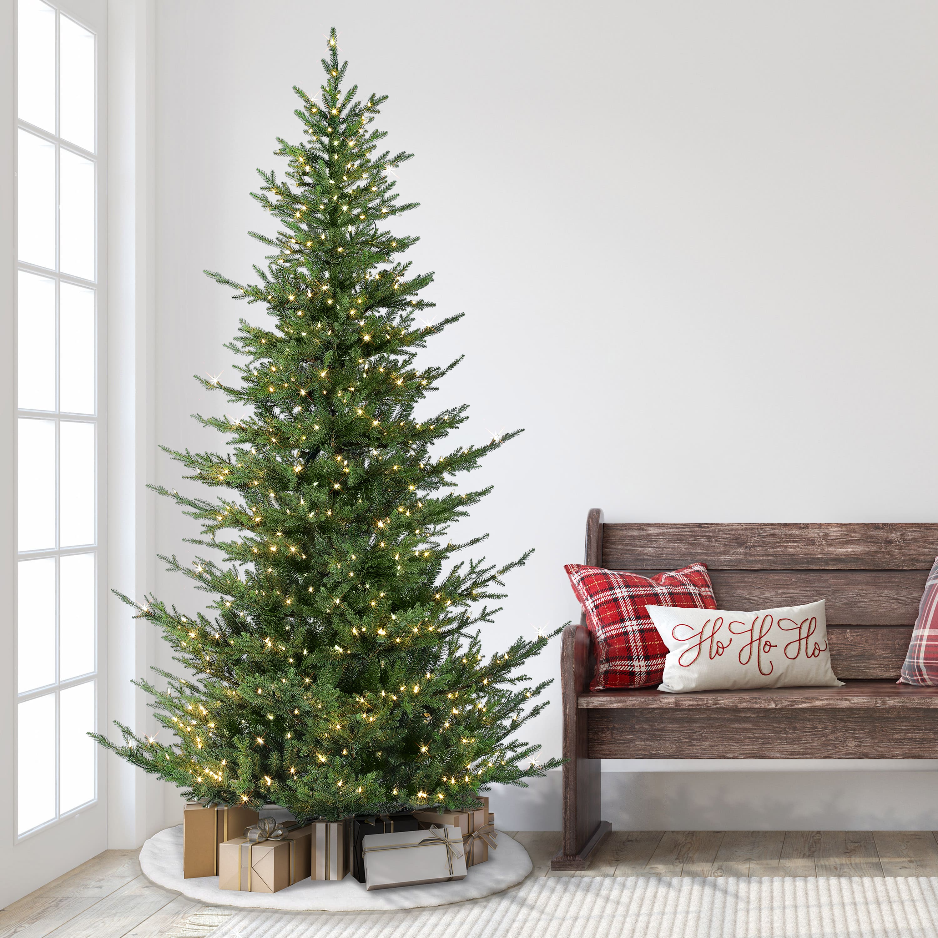 6.5ft. Pre-Lit Natural Fir Artificial Christmas Tree, Clear Lights