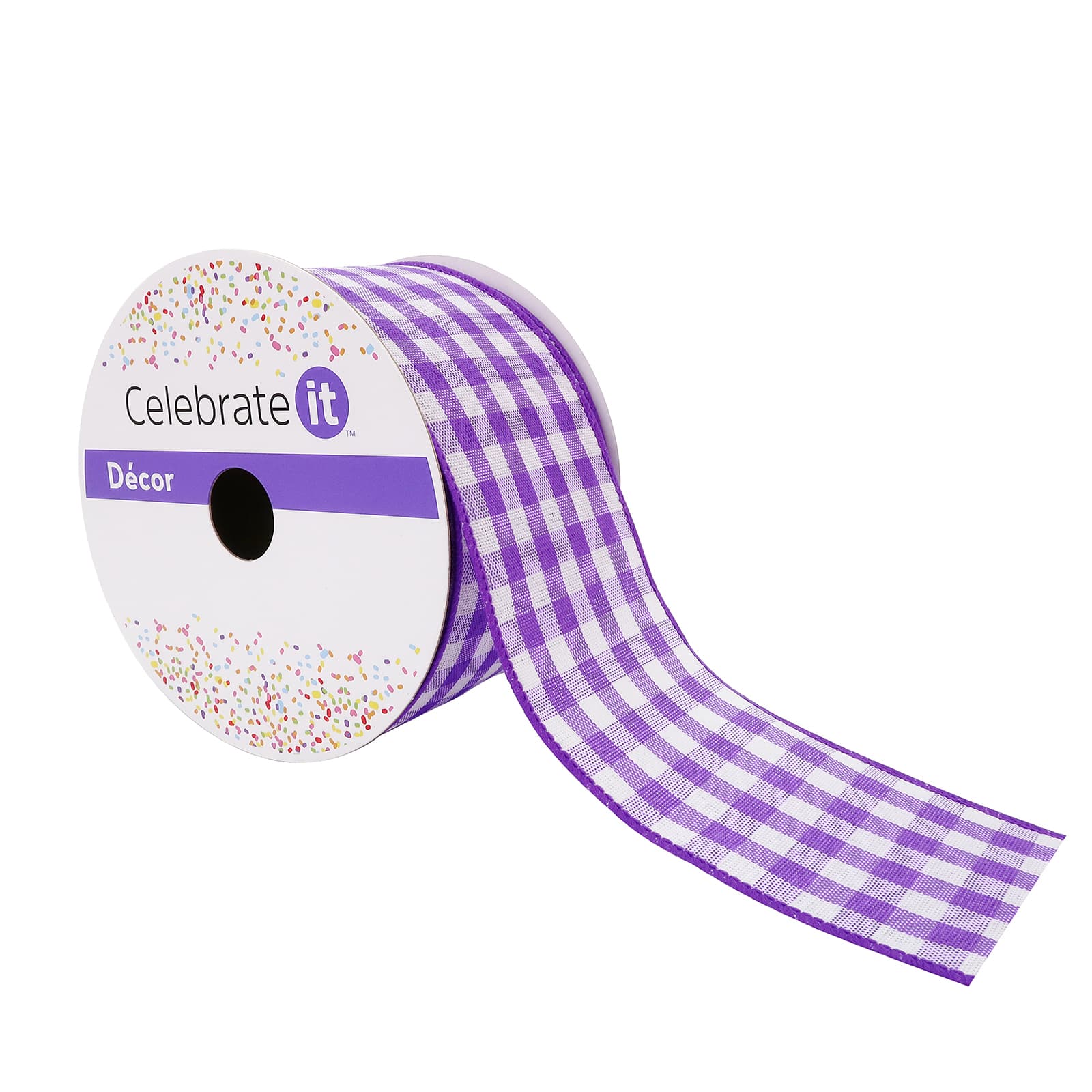 2.5&#x22; x 25ft. Wired Gingham Ribbon by Celebrate It&#x2122;