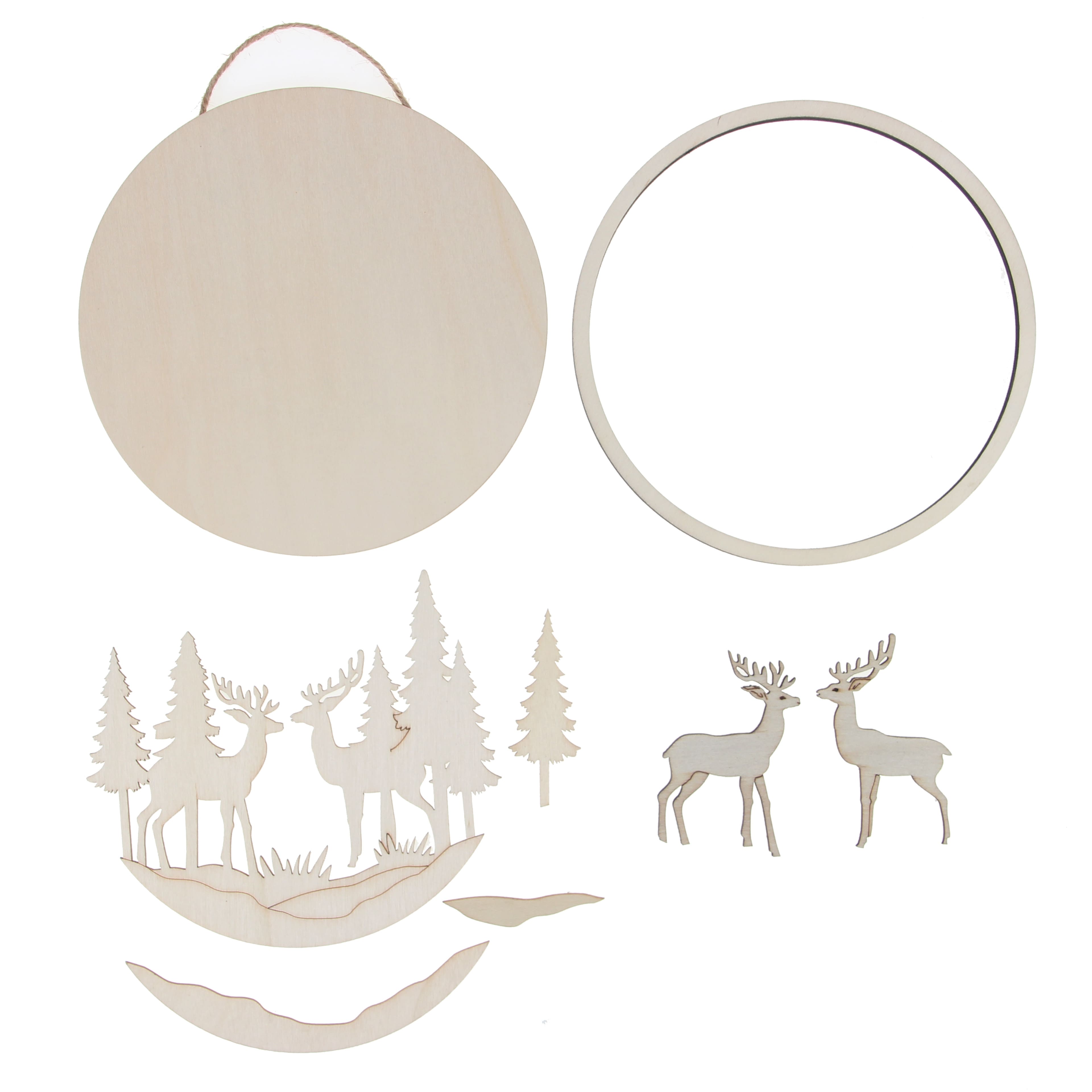6&#x22; Deer Plaque DIY Wood D&#xE9;cor Kit by Make Market&#xAE;
