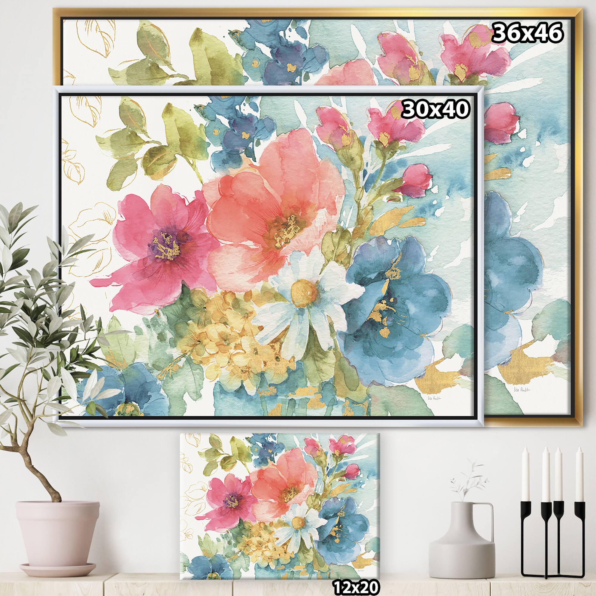 Designart - My French Garden - Farmhouse Canvas in Gold Frame