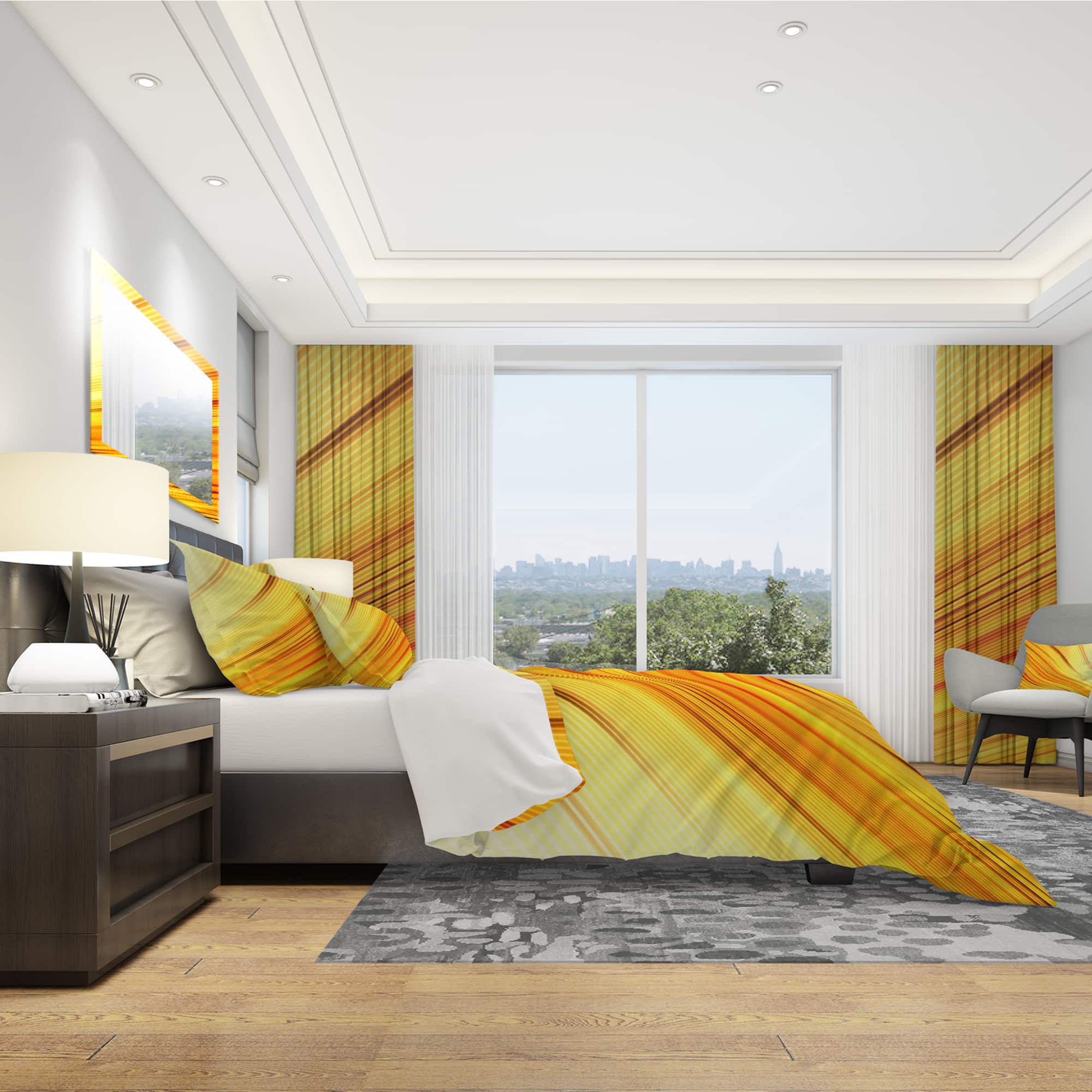 Designart &#x27;Speed of Light&#x27; Modern &#x26; Contemporary Bedding Set - Duvet Cover &#x26; Shams
