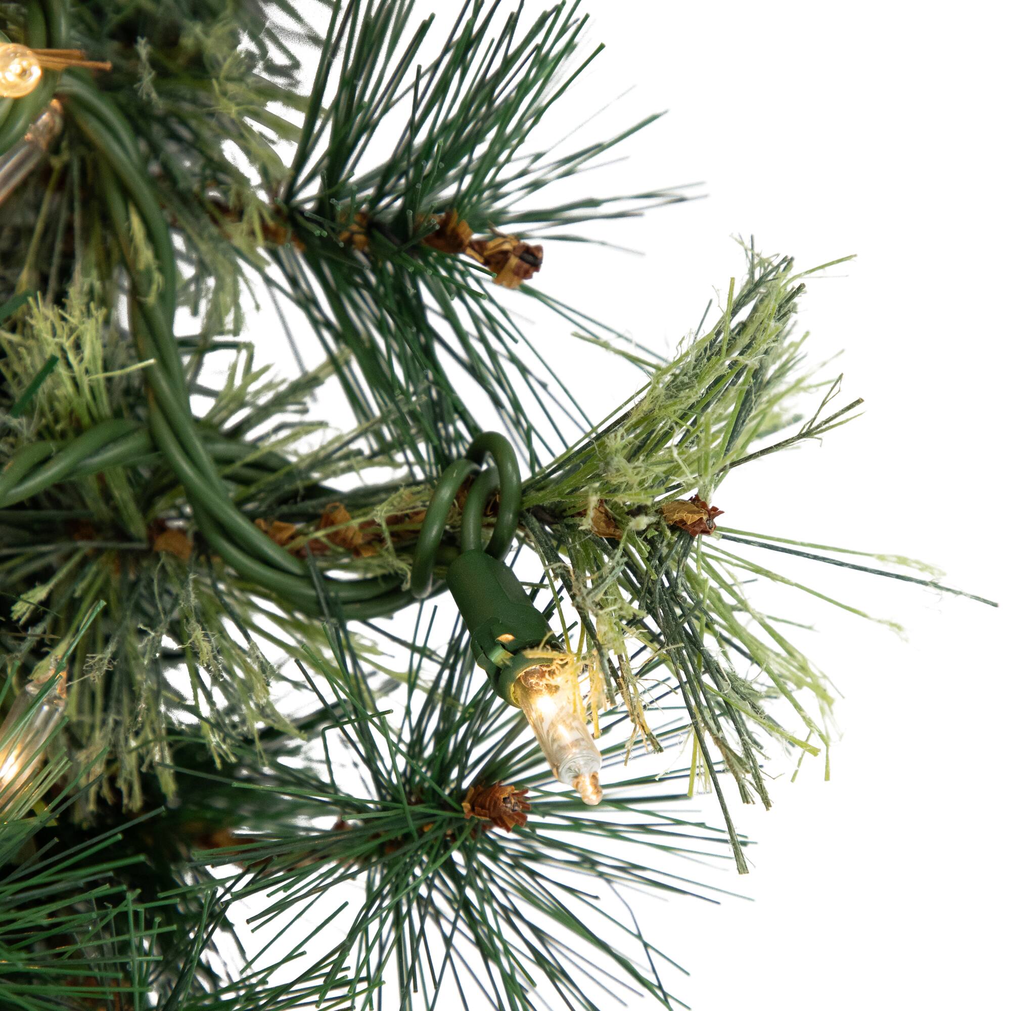 72" Pre-Lit Country Mixed Pine Artificial Christmas Swag, Clear Lights