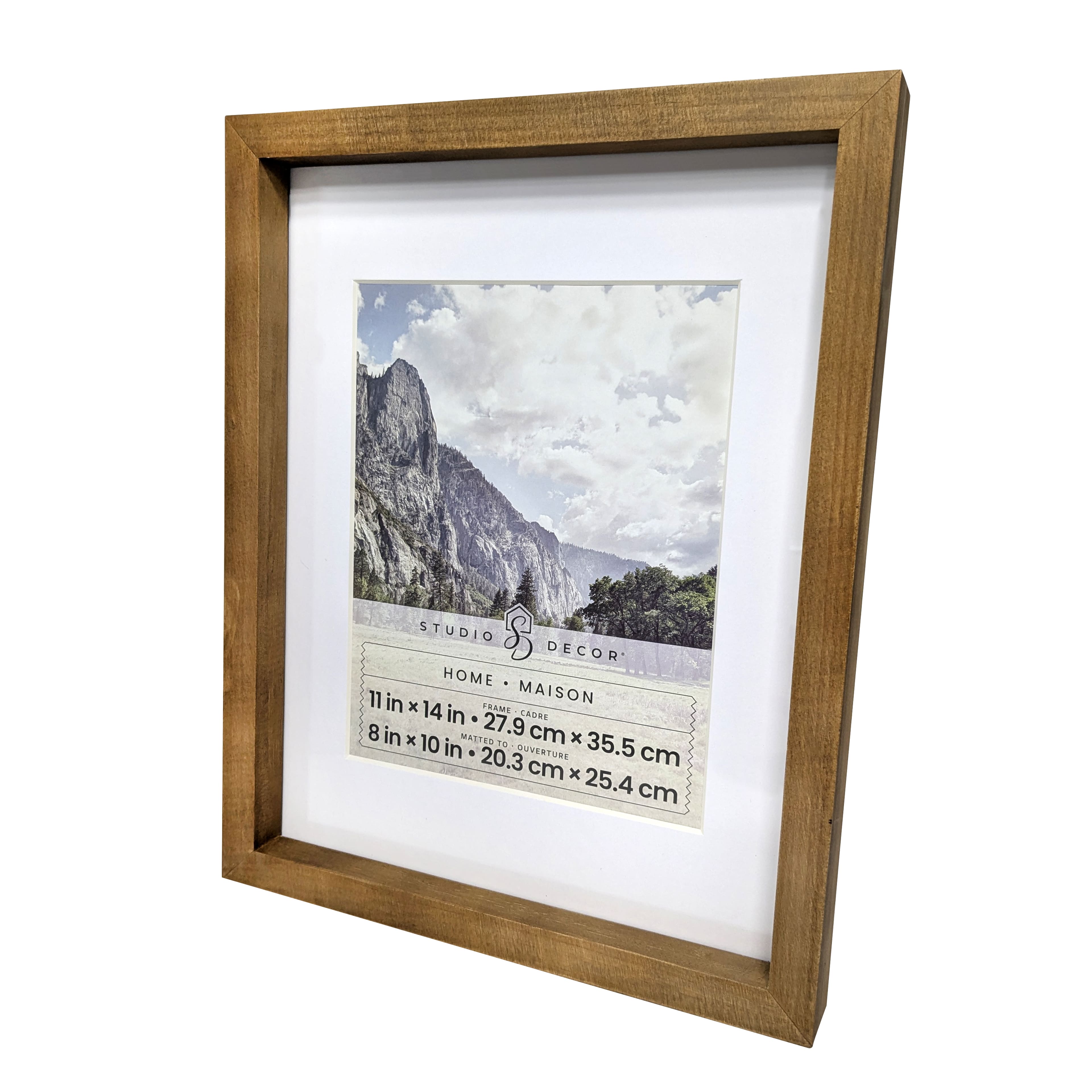 Home Natural Walnut Stain Wood Frame with Mat by Studio D&#xE9;cor&#xAE;