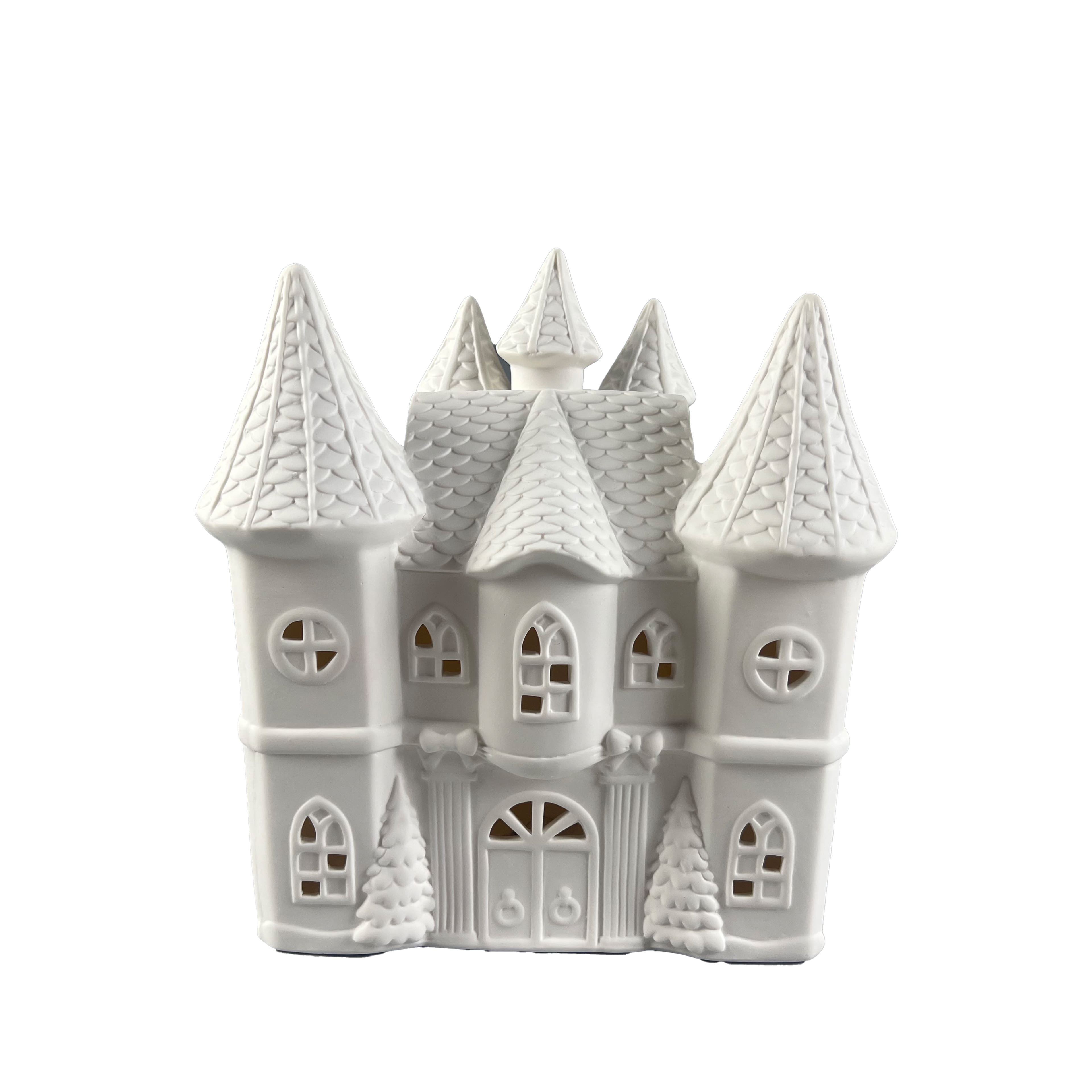 8.25&#x22; LED DIY Ceramic Christmas Castle D&#xE9;cor by Make Market&#xAE;