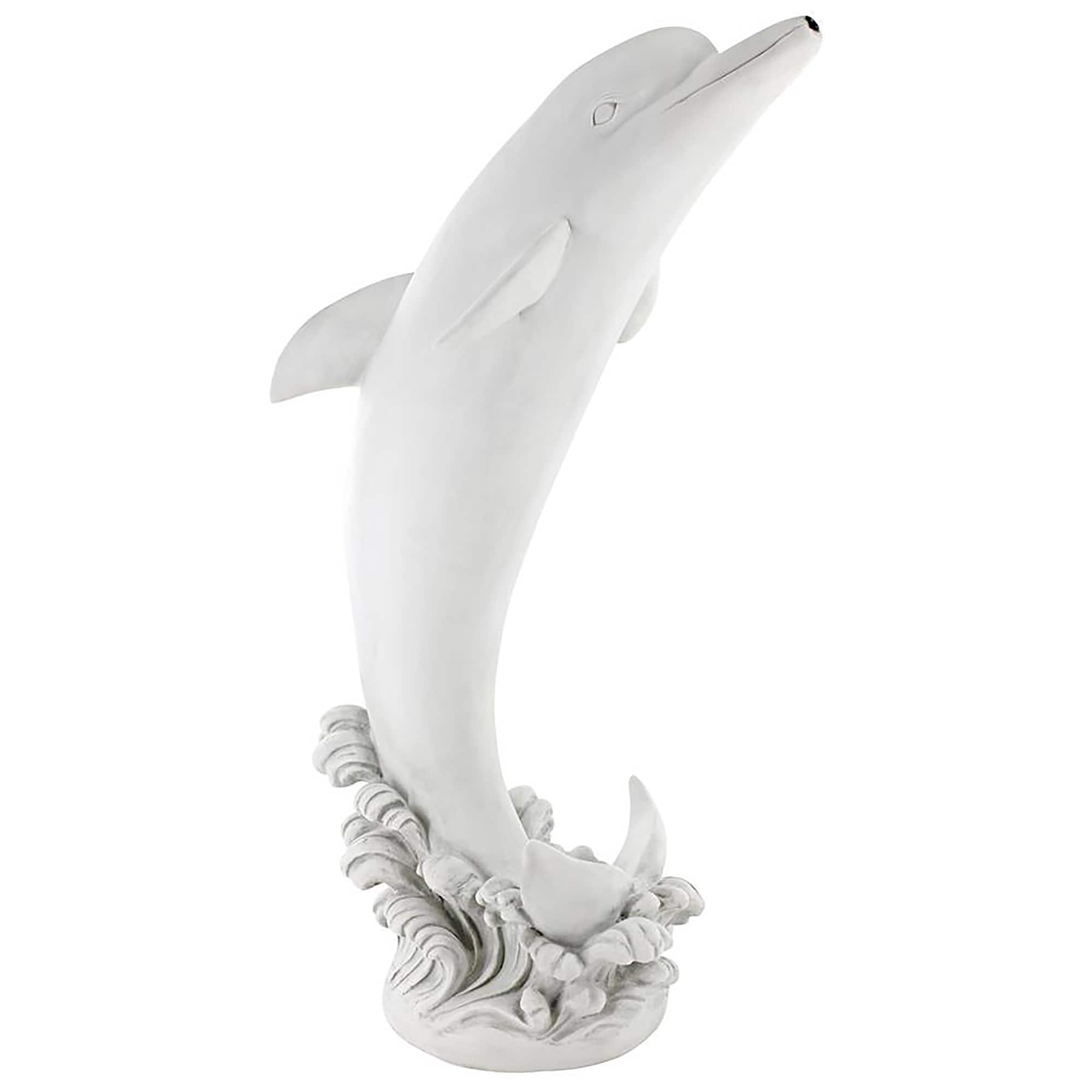 Design Toscano 3ft. Medium Tropical Tale Leaping Dolphin Piped Garden Statue