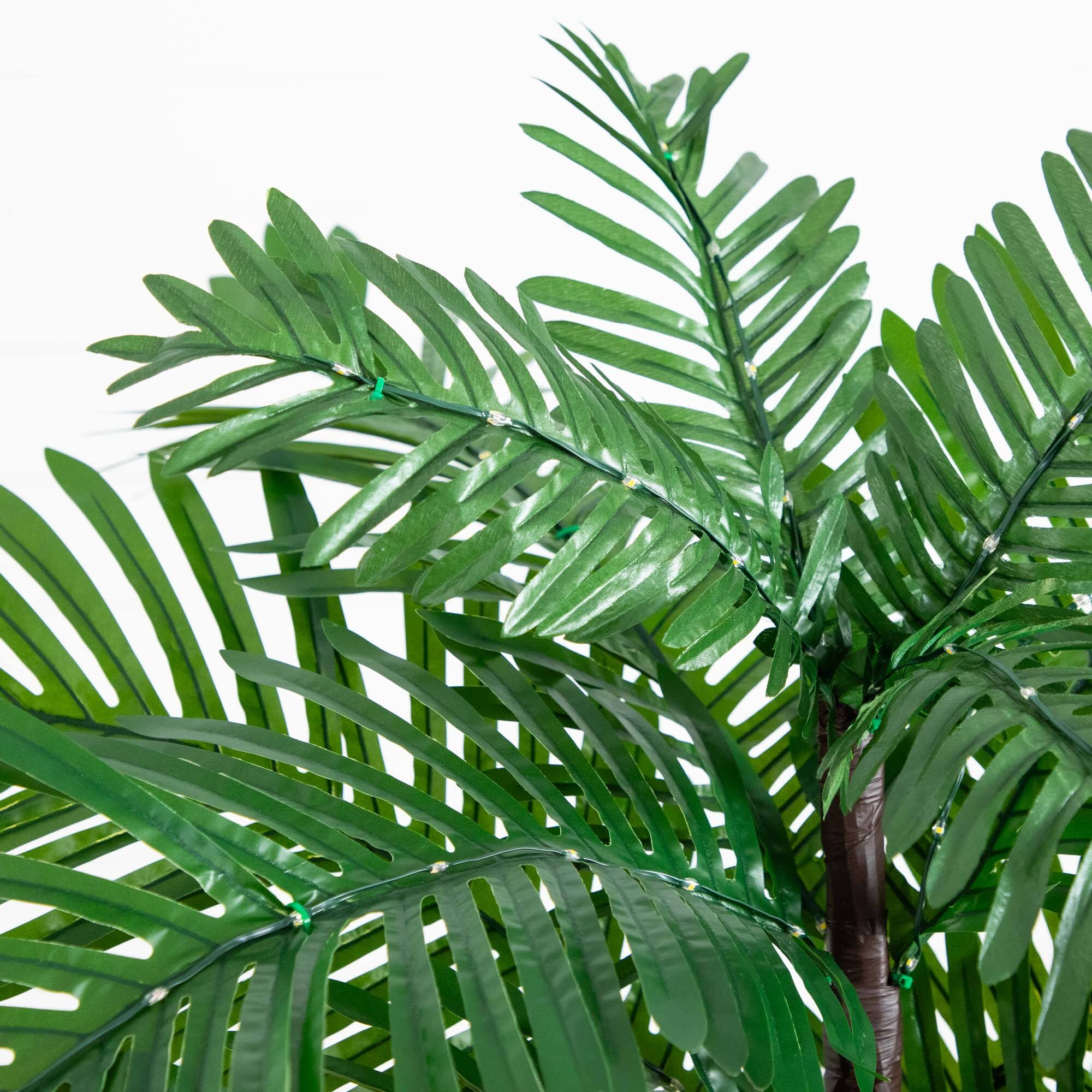 4ft. Pre-Lit UV Resistant Artificial Palm Tree with Warm White LED Lights