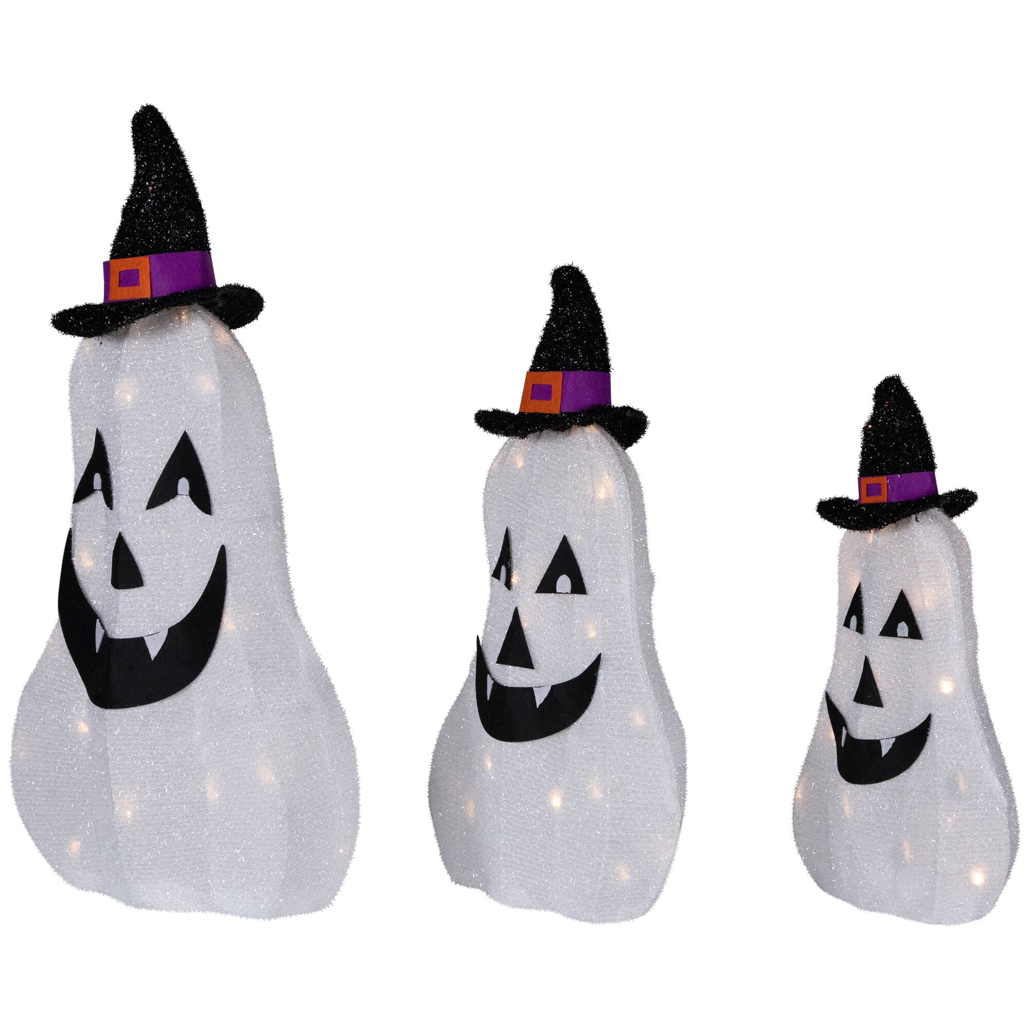 LED Jack O&#x27; Lantern Ghosts Outdoor Halloween Decoration Set