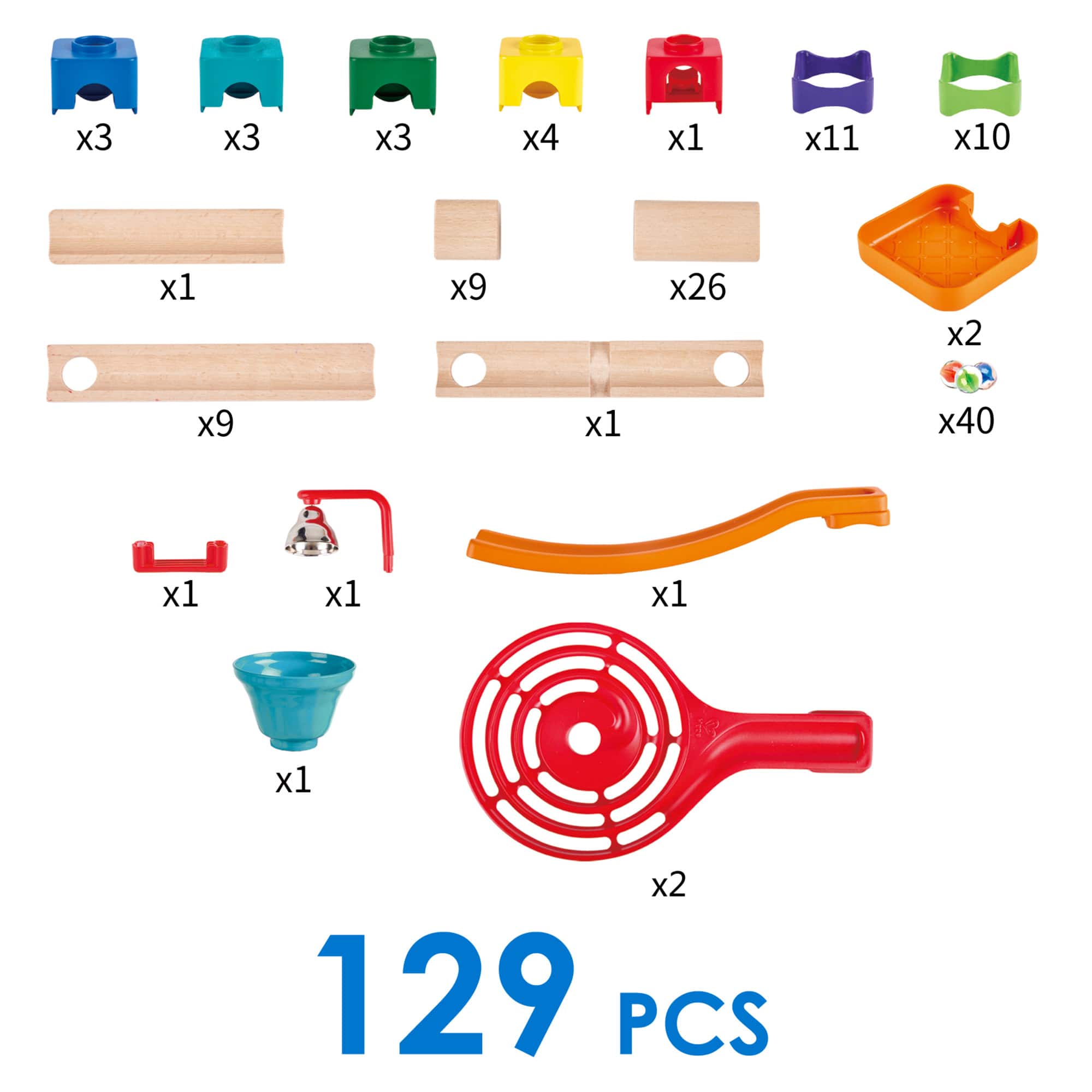 Hape Marble Run Tricks n' Twists DIY Wood Building Racetrack Set
