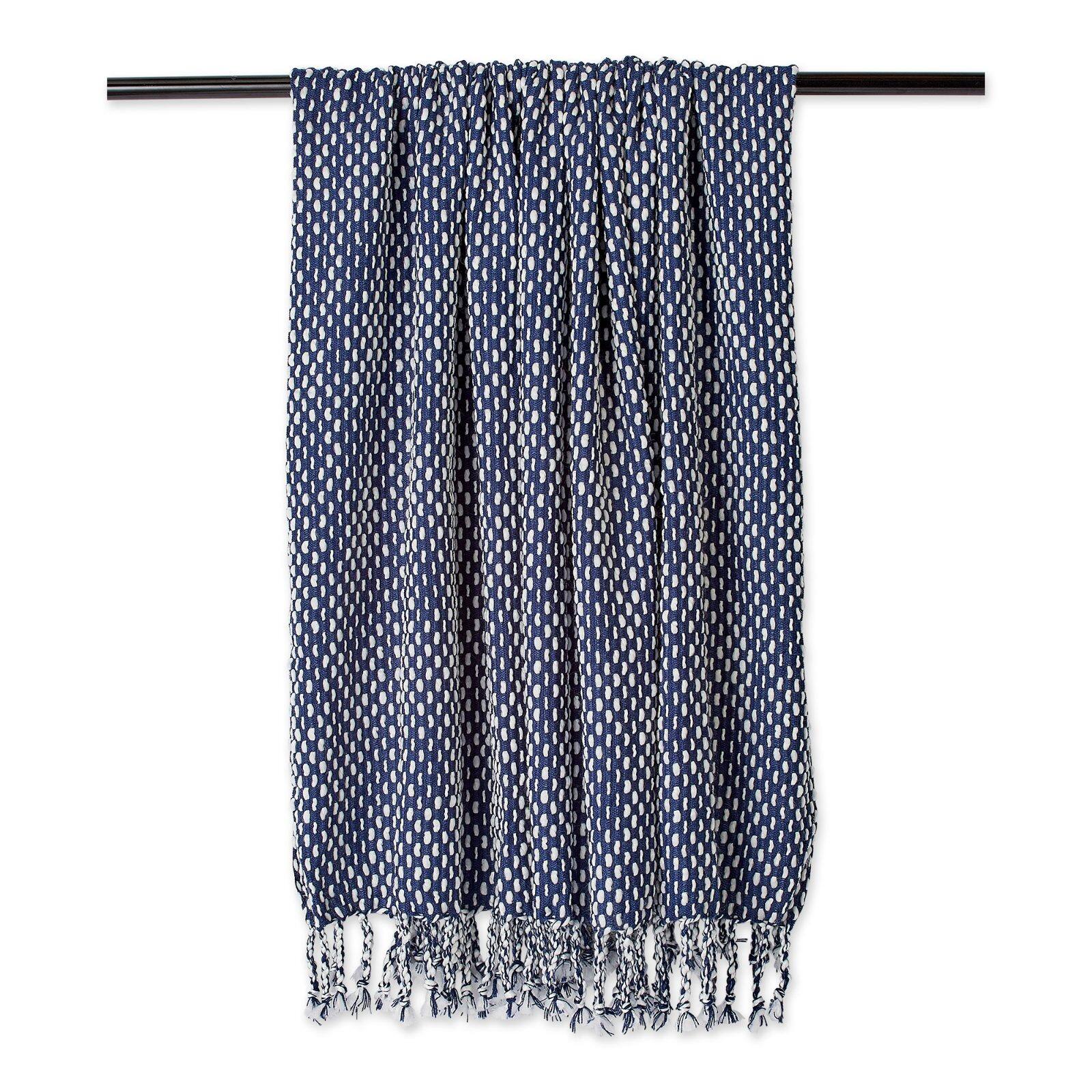 DII® Navy & White Textured Acrylic Throw