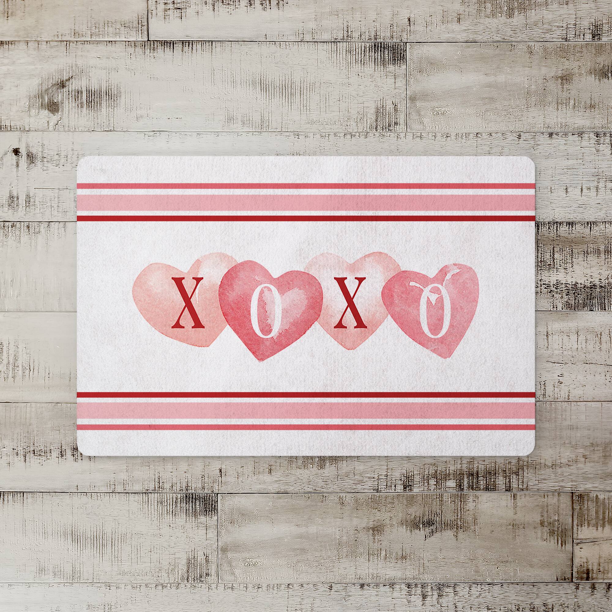 XOXO Hearts & Stripes 27" x 18" Floor Mat
