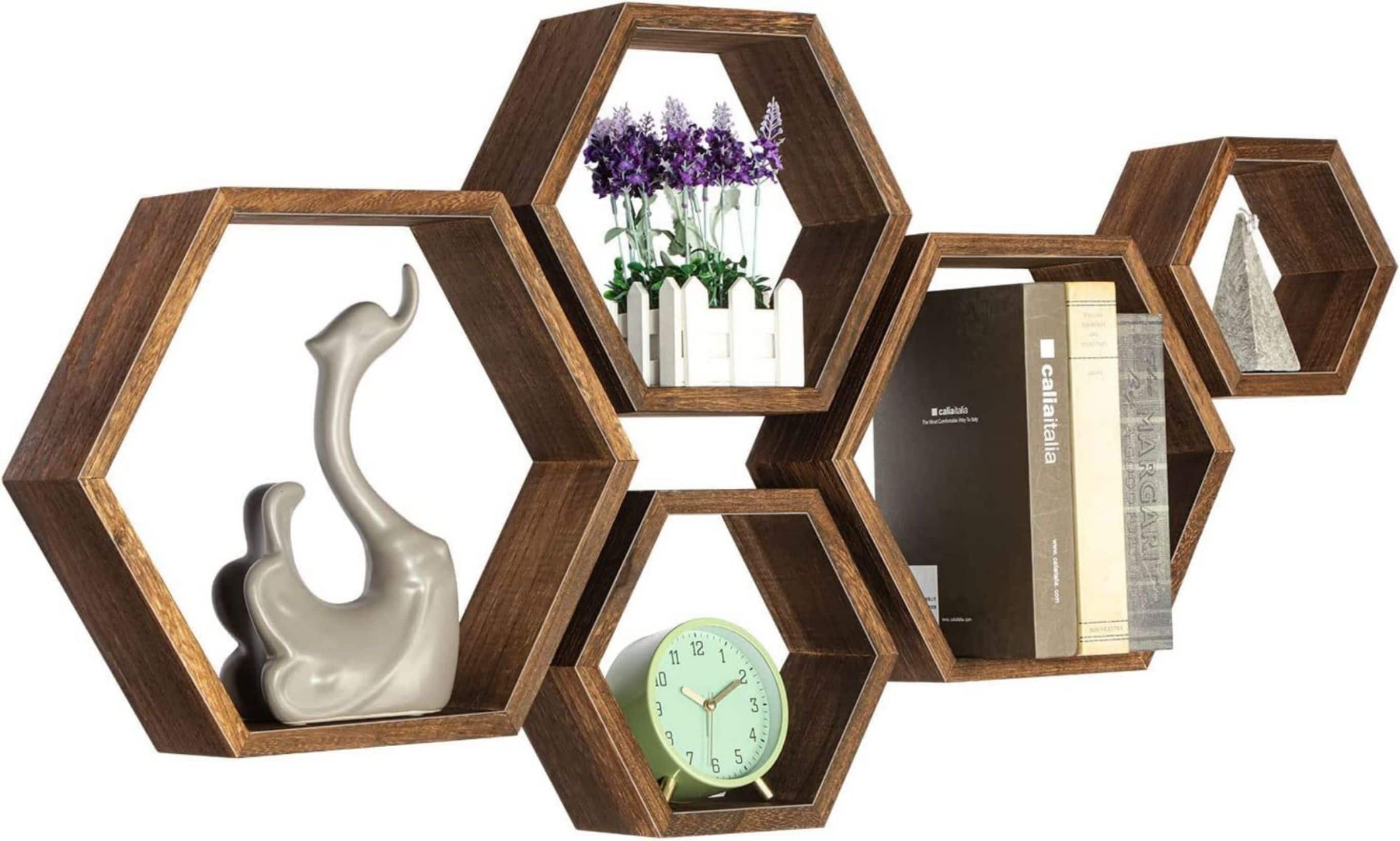 NEX™ Hexagon Floating Honeycomb Shelves Set