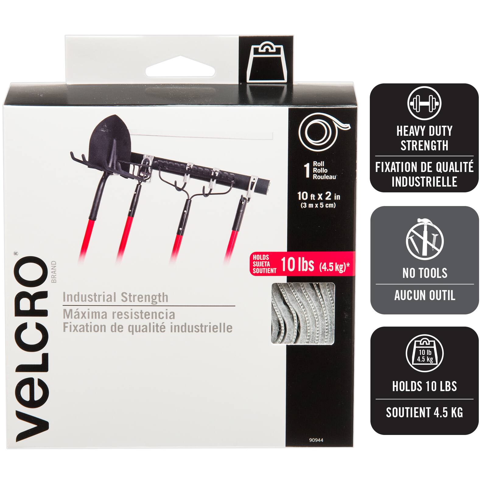 VELCRO® Brand Industrial Strength White Adhesive Roll