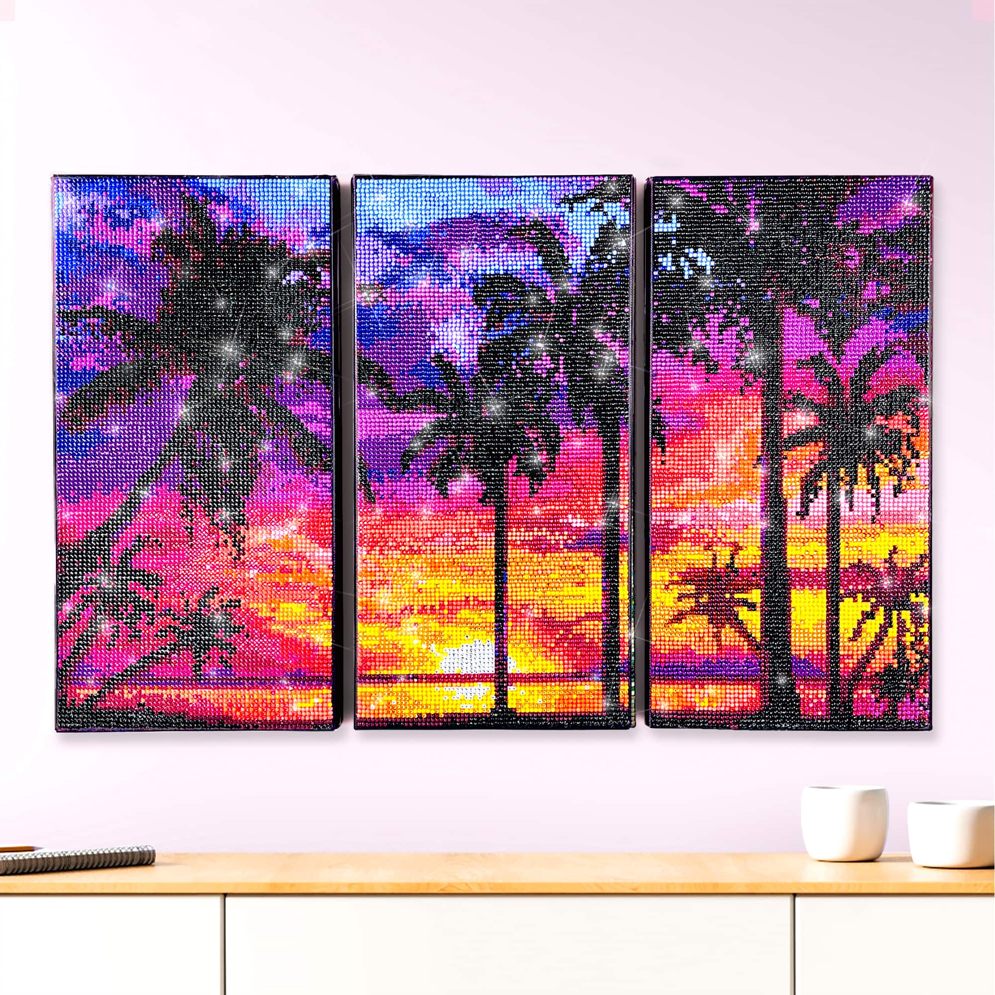 ArtSkills&#xAE; Brilliant Art Beach Sunset Stretched Canvas Diamond Painting Kit