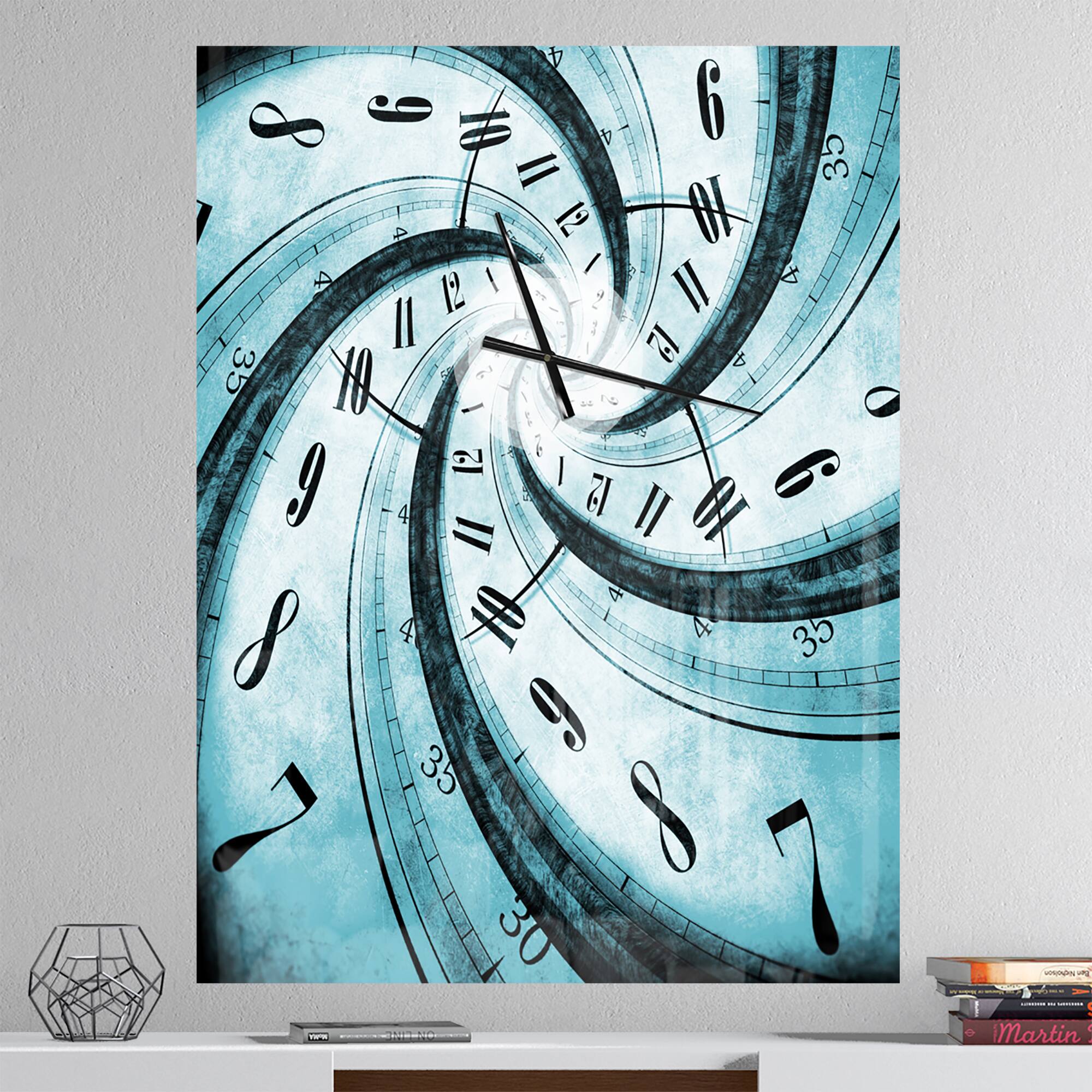 Designart 'Time Vortex Spiral Modern Rectangular Wall Clock