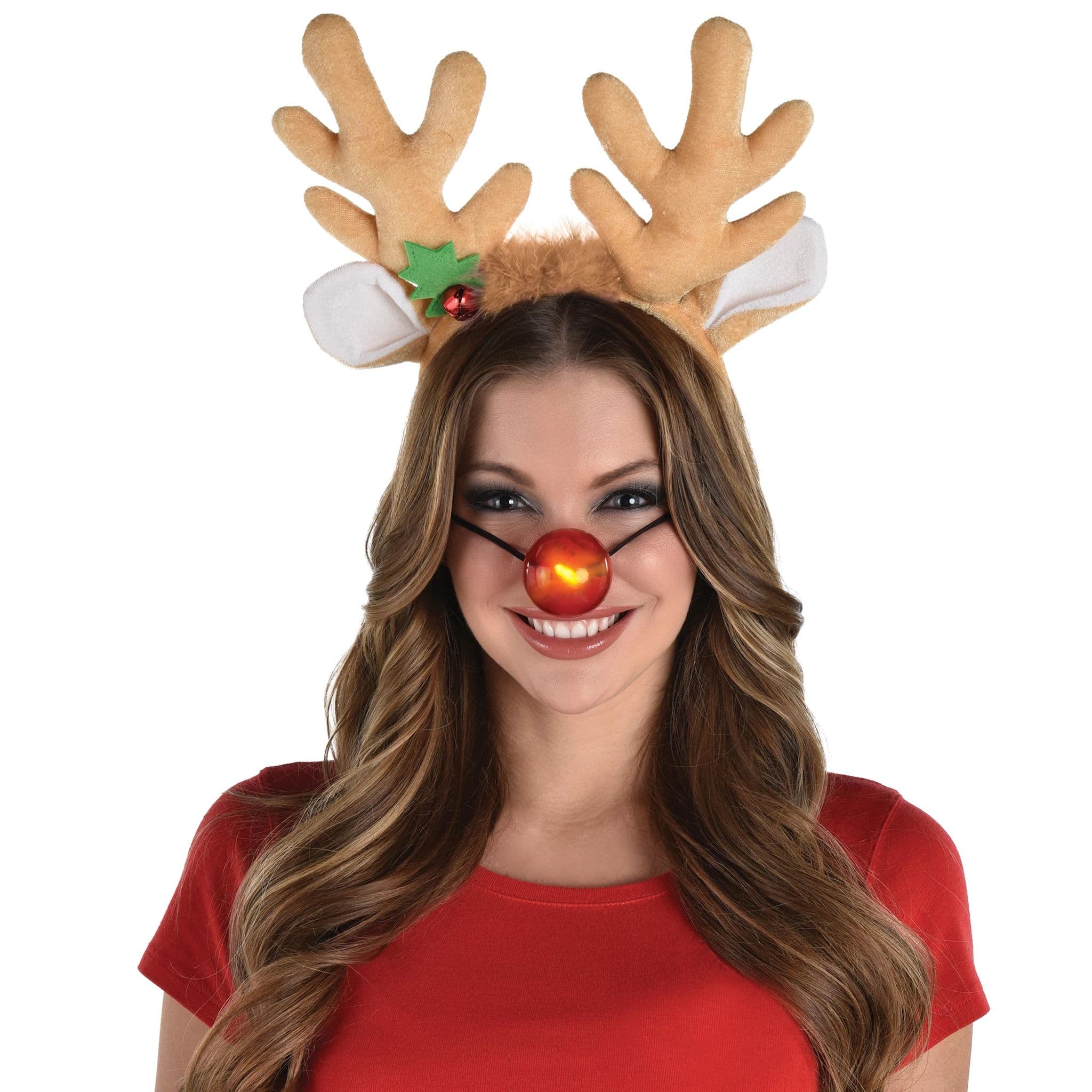 Christmas Light-Up Nose and Antler Kit