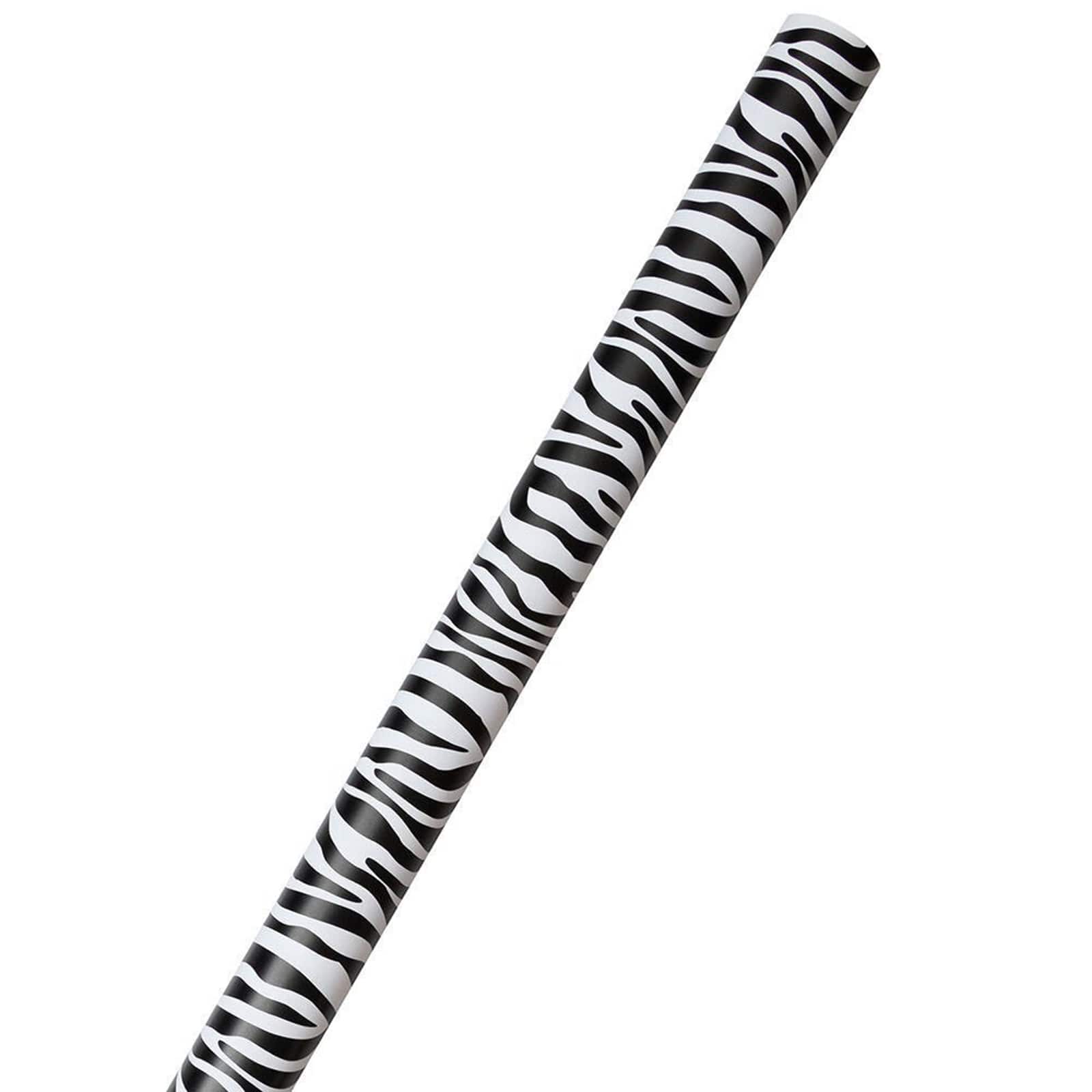 JAM Paper Safari Black & White Zebra Gift Wrap, 2ct.