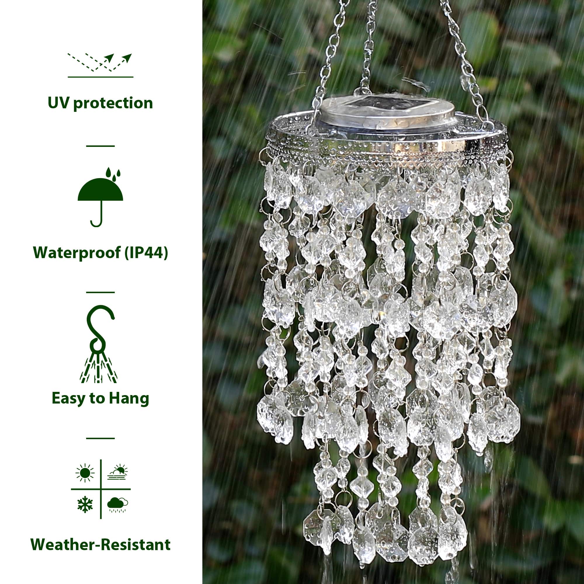 Glitzhome&#xAE; 18.75&#x22; Solar Lit Beaded Wind Chimes, 2ct.