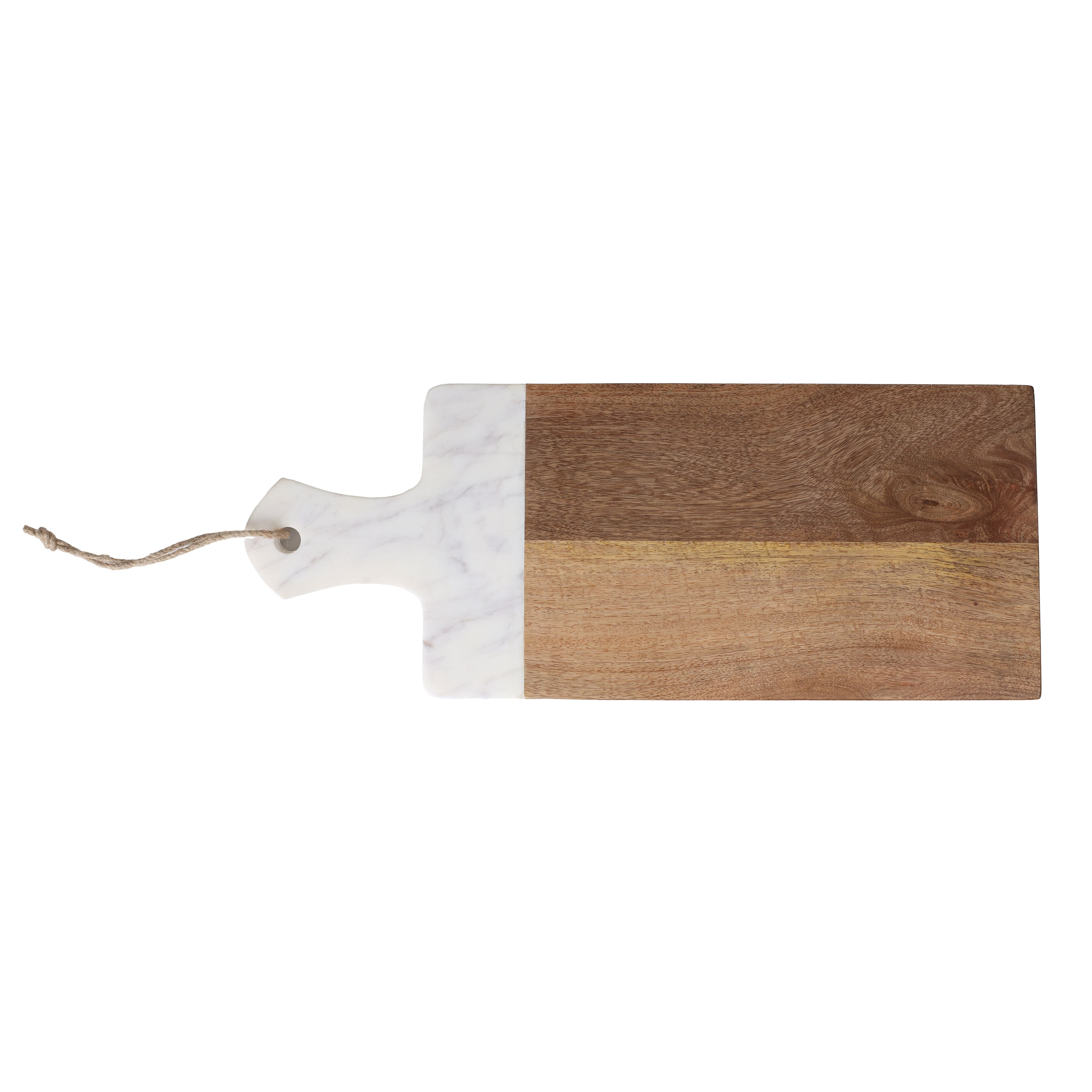 20&#x22; x 8&#x22; Mango Wood &#x26; Marble Tabletop D&#xE9;cor by Ashland&#xAE;