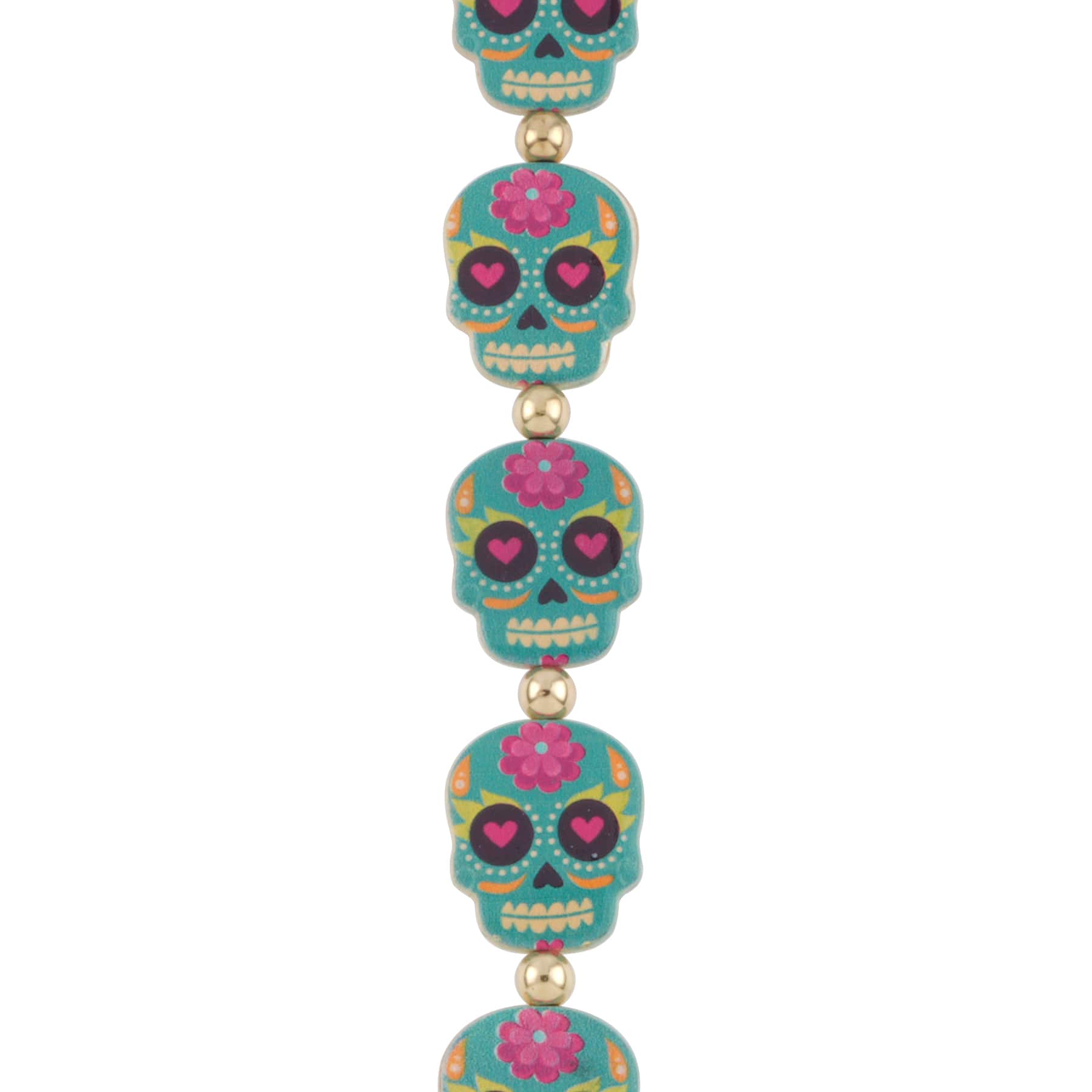 12 Packs: 7 ct. (84 total) Blue Enamel Metal Sugar Skull Beads, 20mm by Bead Landing™