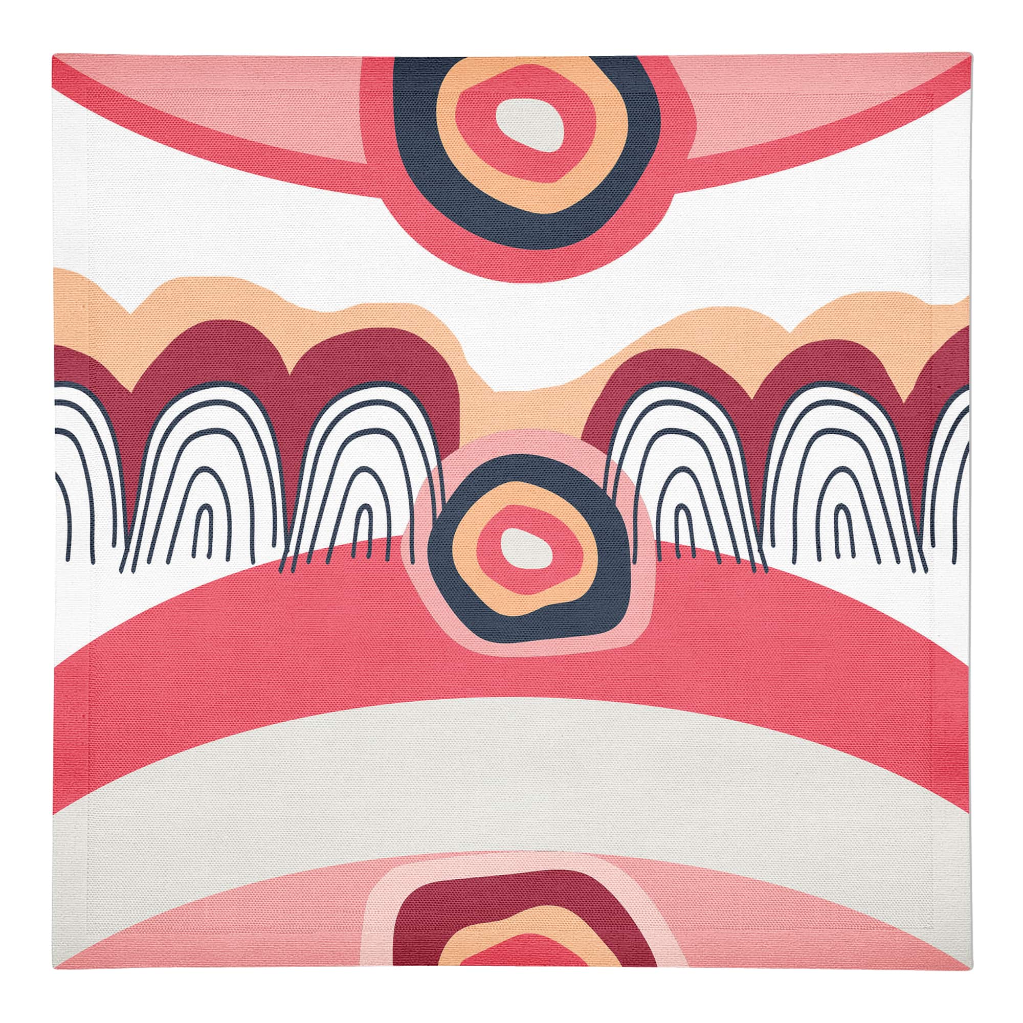 Funky Wave Pattern 10" x 10" Cotton Twill Napkin