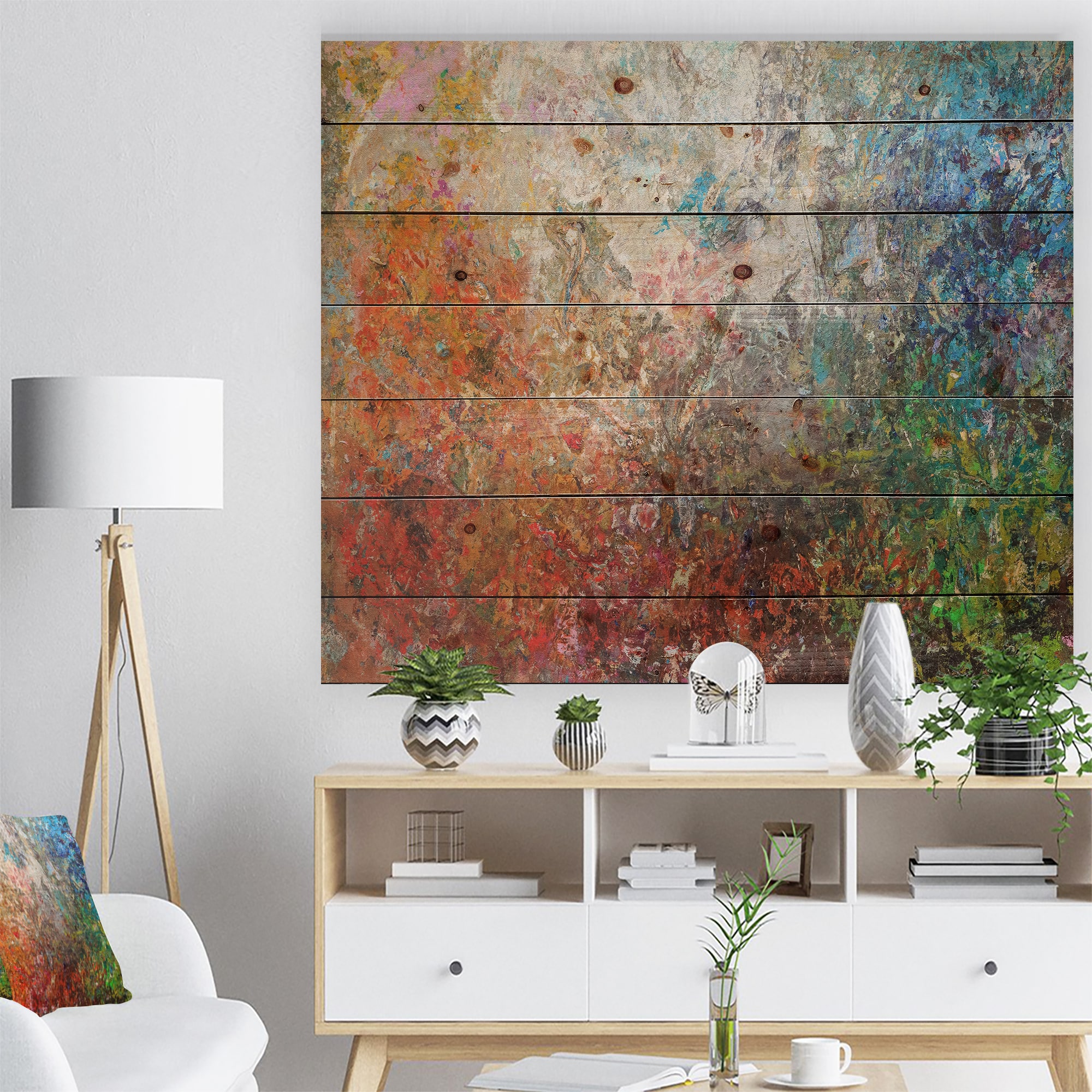 Designart - Board Stained Abstract Art