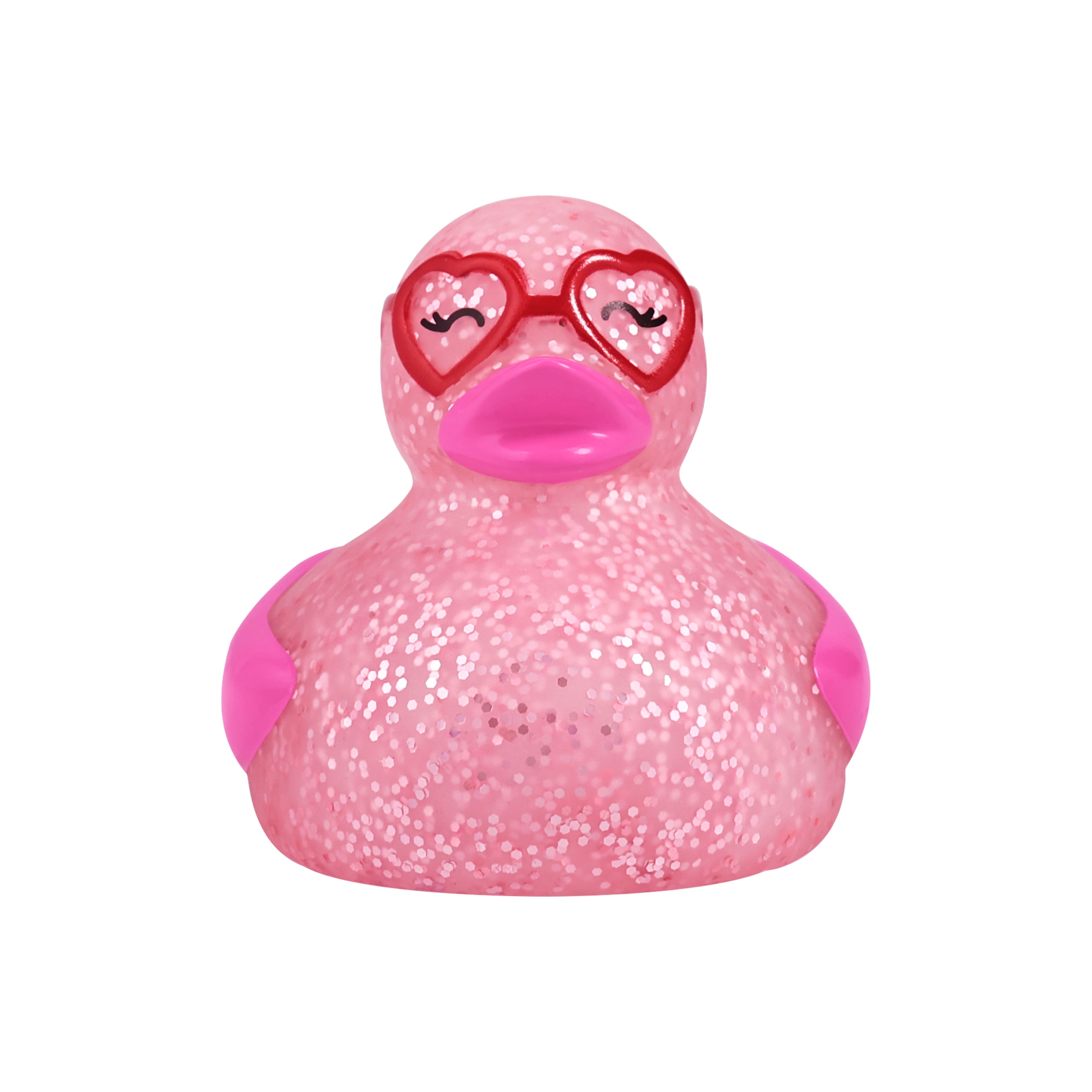 Pink Glitter with Heart Glasses Rubber Duck by Creatology™