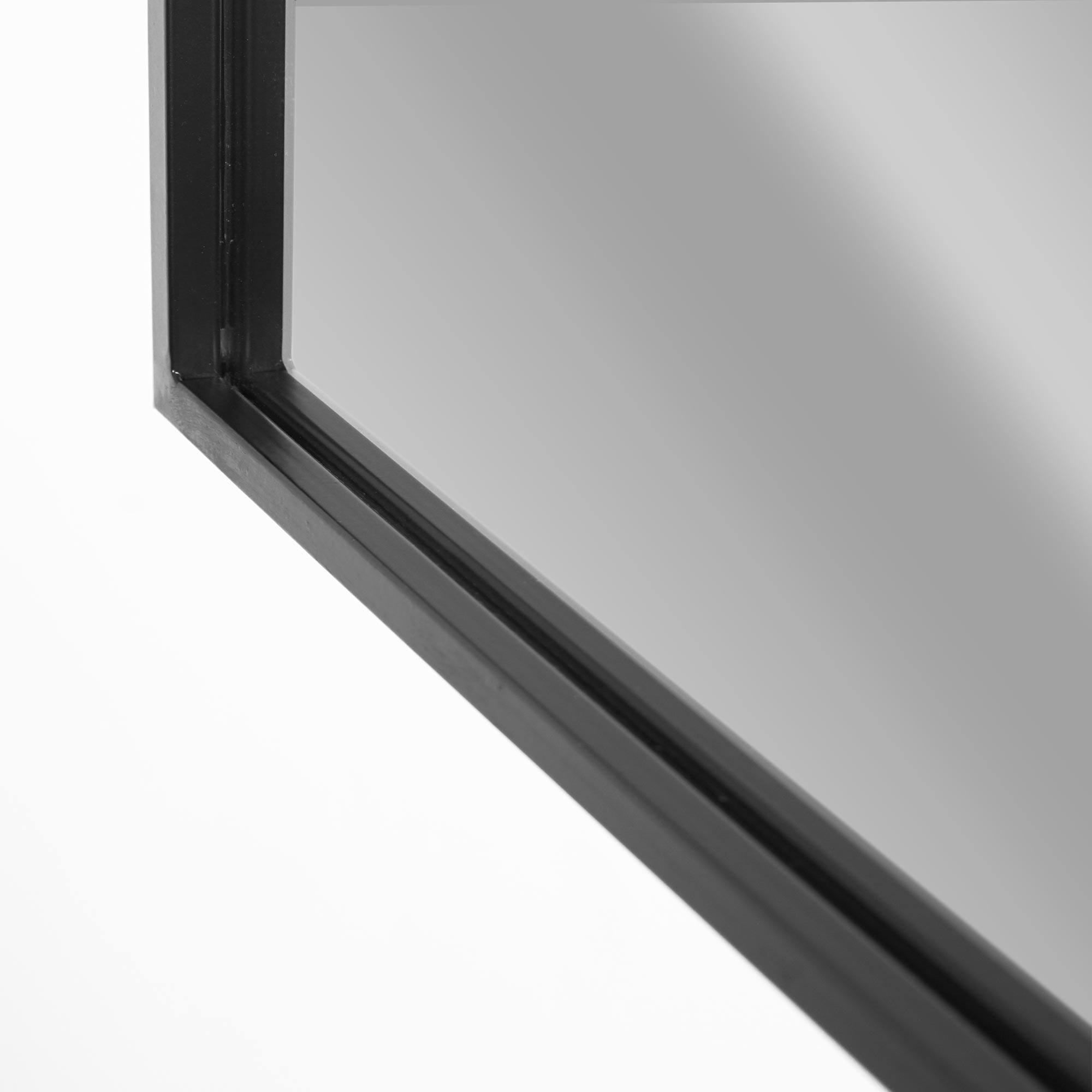 Black Metal Frame Rectangle Vanity Wall Mirror with Shelves, 18" x 24"