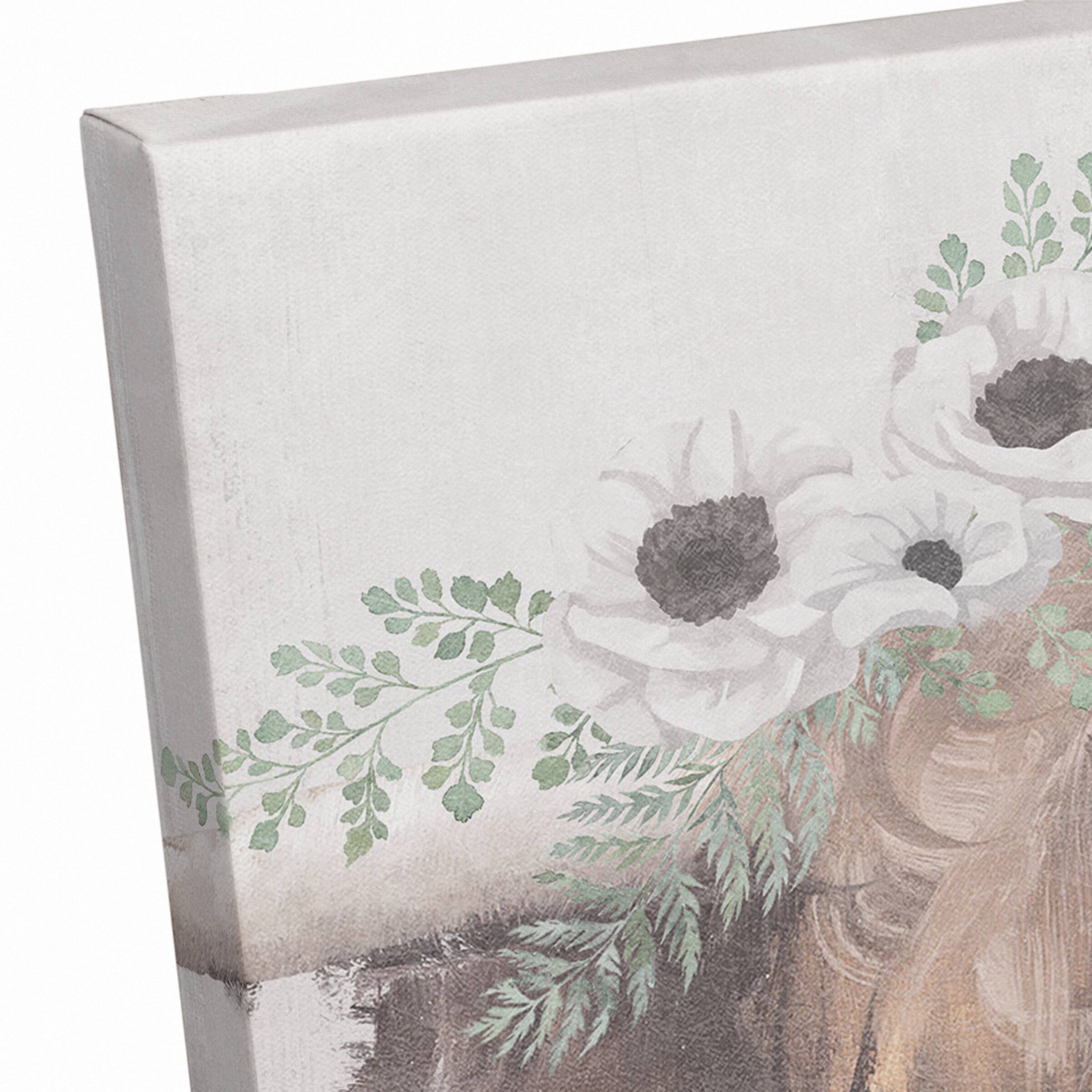 Flower Crown Highland Canvas Wall Art